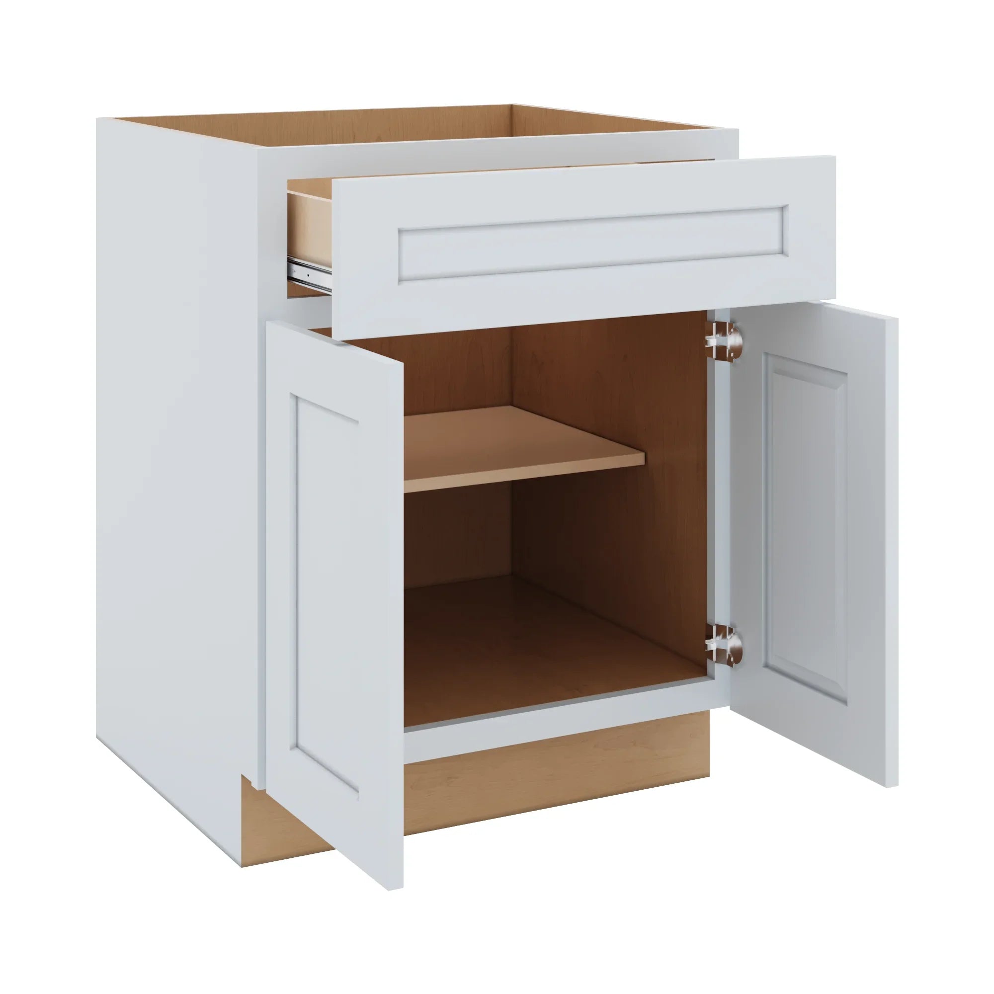 J&K White Shaker S8 Double Door Standard Base Cabinet 27" W