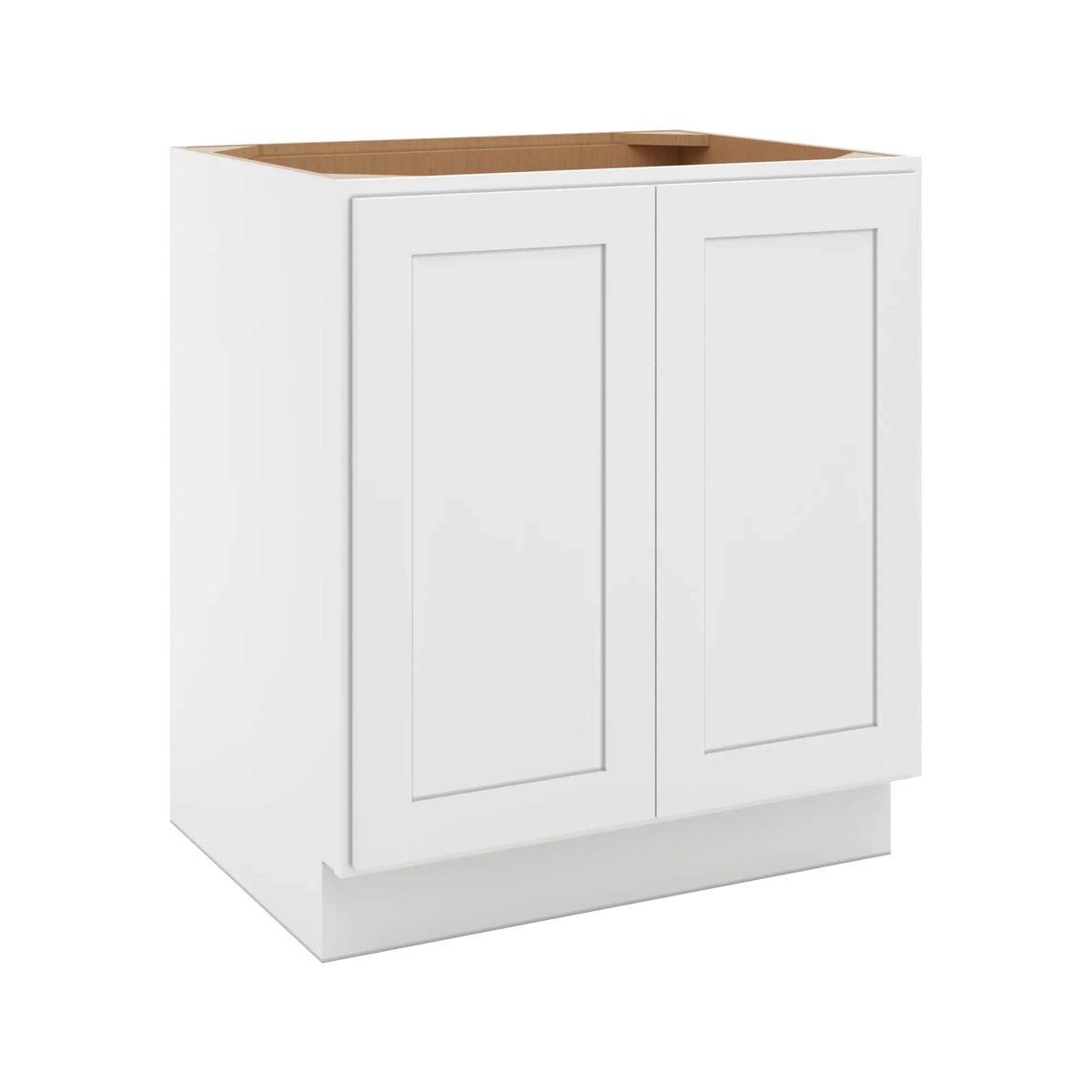 cnc luxor white 30 w full height double door base cabinet w 2 pullout shelf