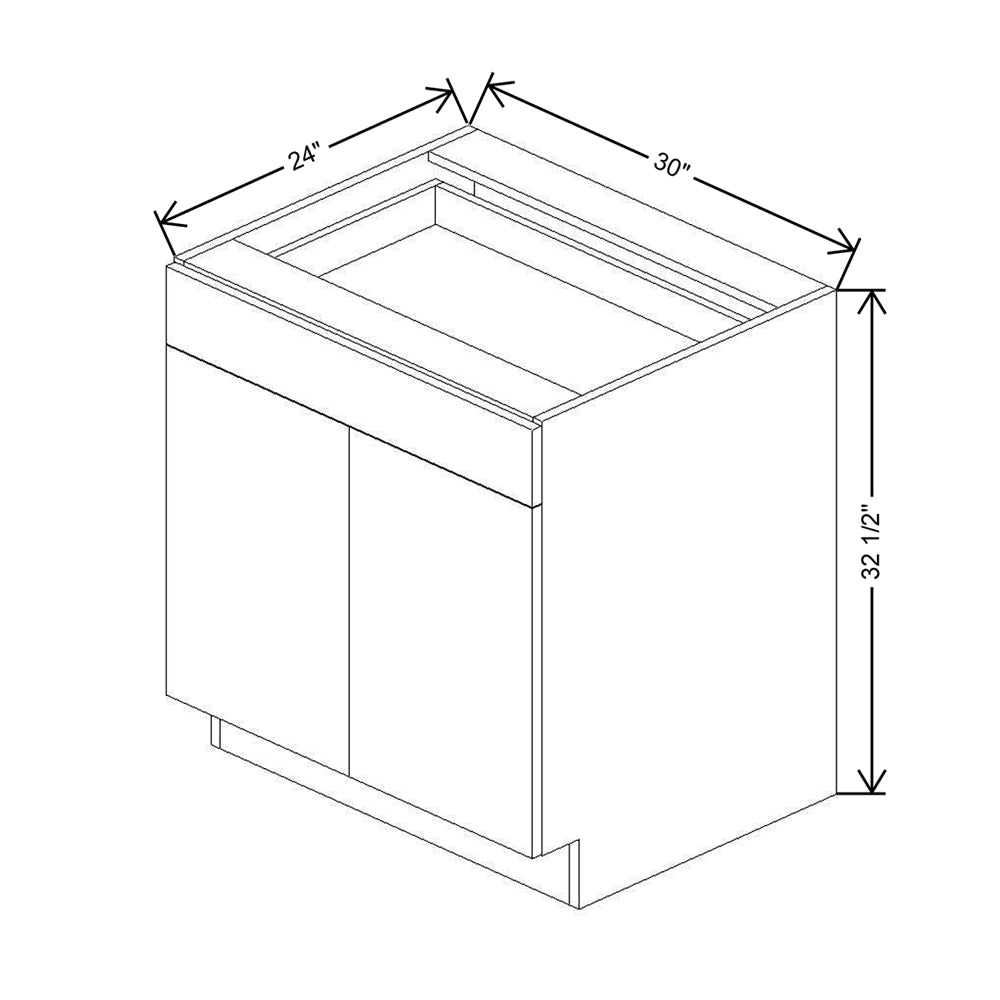 CNC Classic Milano Sunset 30" W X 32 1/2" H Double Door 2 Drawer Base Cabinet