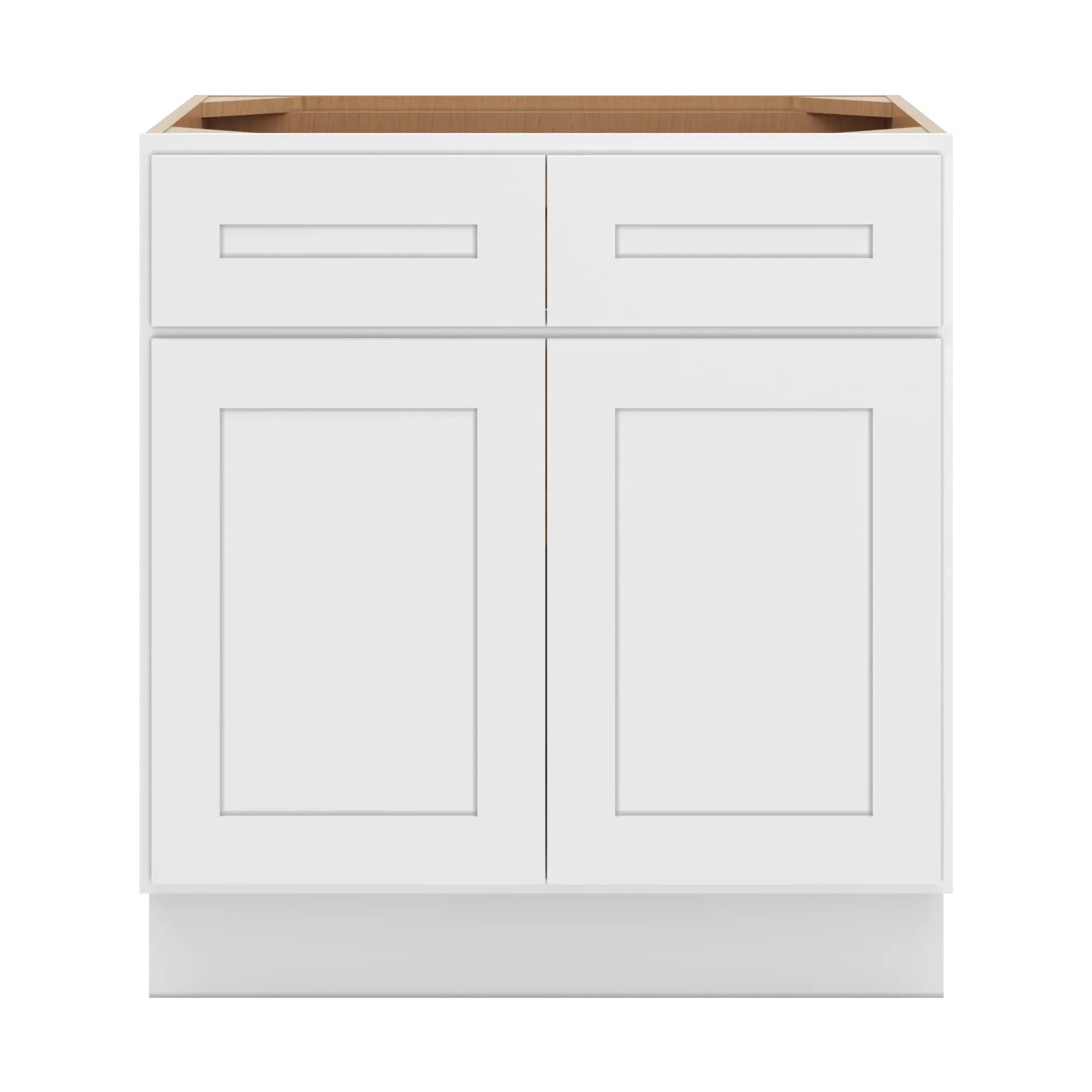 cnc luxor 5 piece white 30 w x 32 1 2 h double door 2 drawer base cabinet