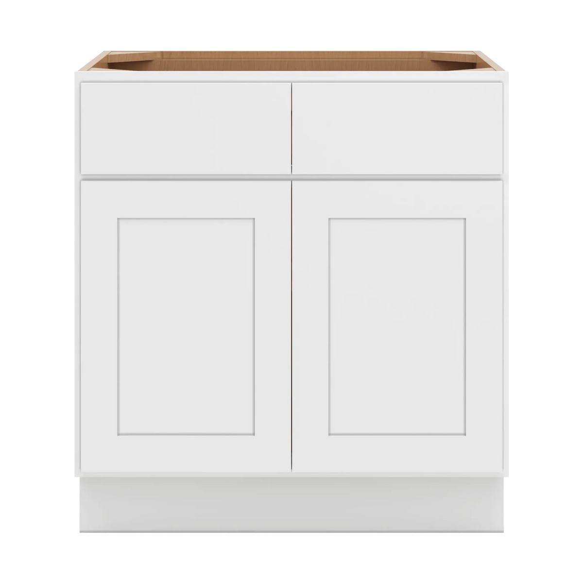 cnc luxor white 30 w x 32 1 2 h double door 2 drawer base cabinet