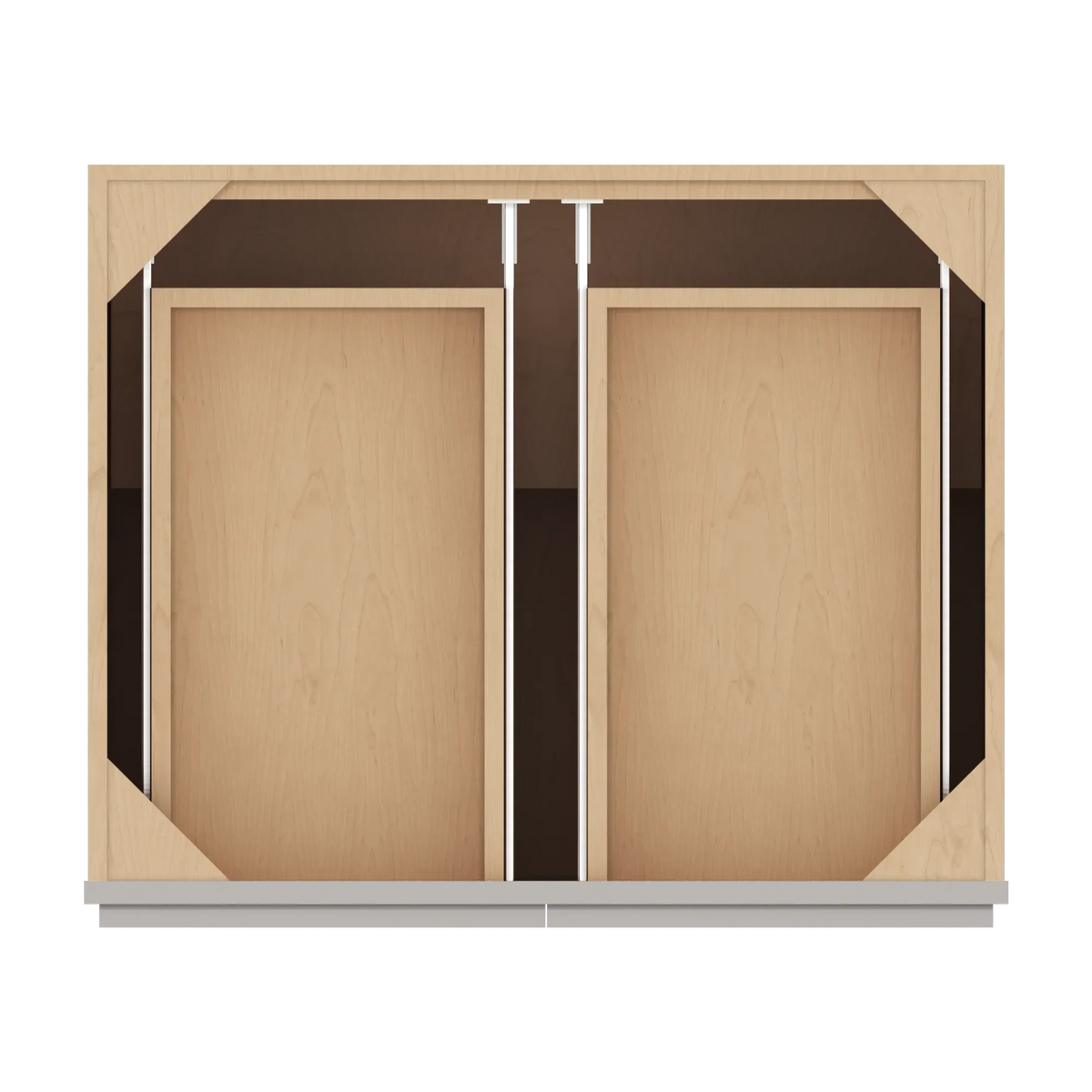 cnc luxor misty grey 30 w x 32 1 2 h double door 2 drawer base cabinet