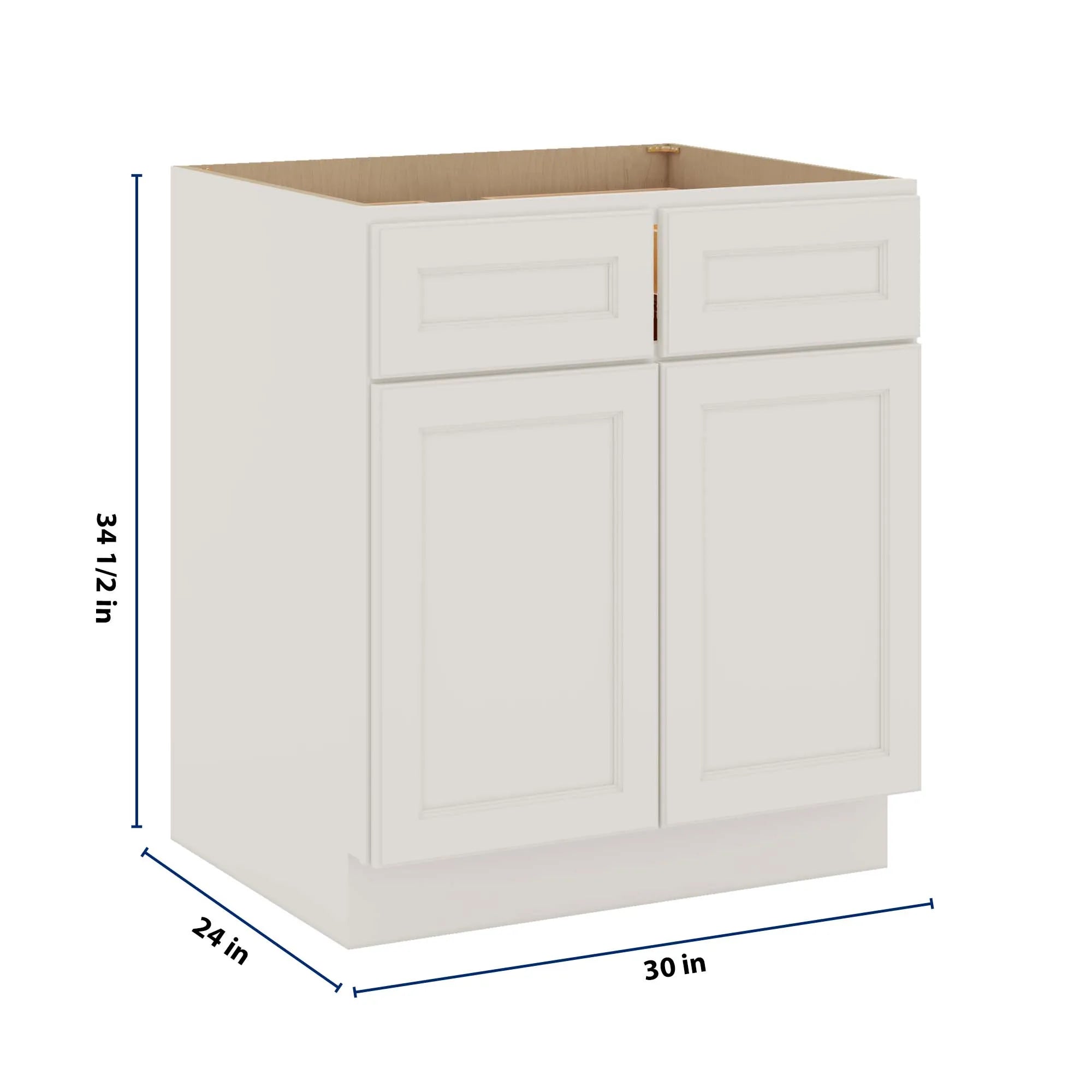 J&K Dove E1 Double Door Standard Base Cabinet - 30" W