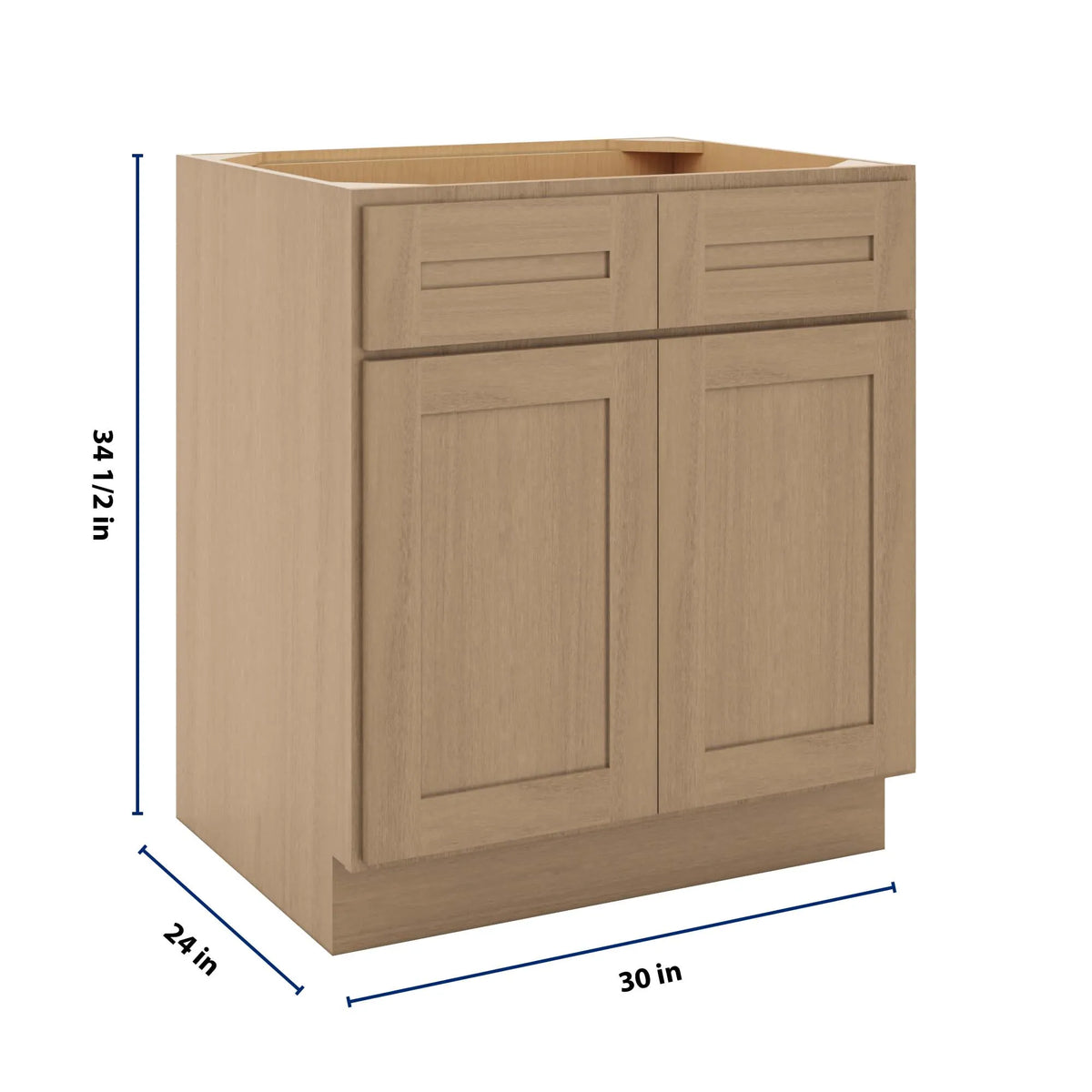 CNC Luxor 5-Piece Harvest 30" W 2 Drawer Double Door Base Cabinet
