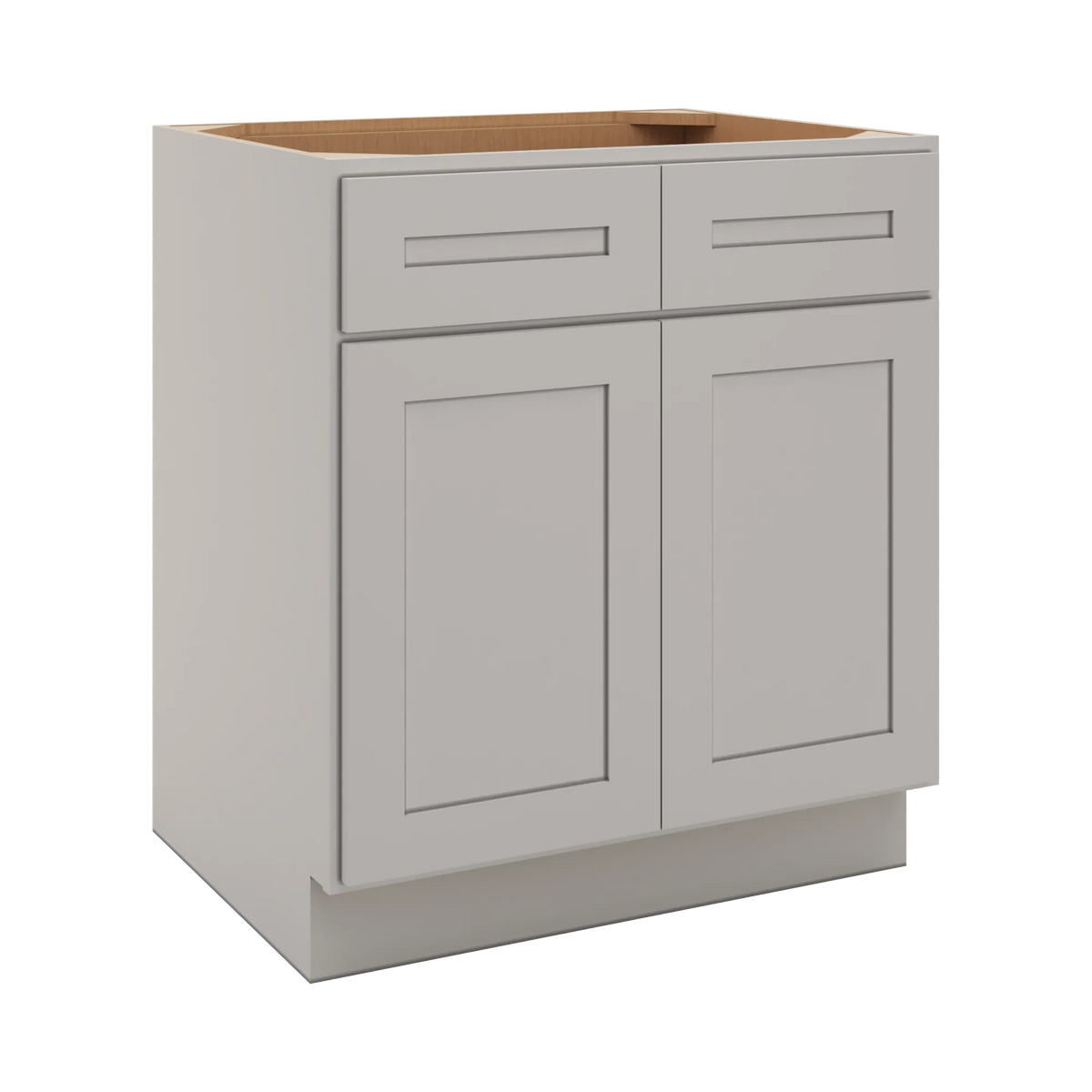 CNC Luxor 5-Piece Misty Grey 30" W 2 Drawer Double Door Base Cabinet