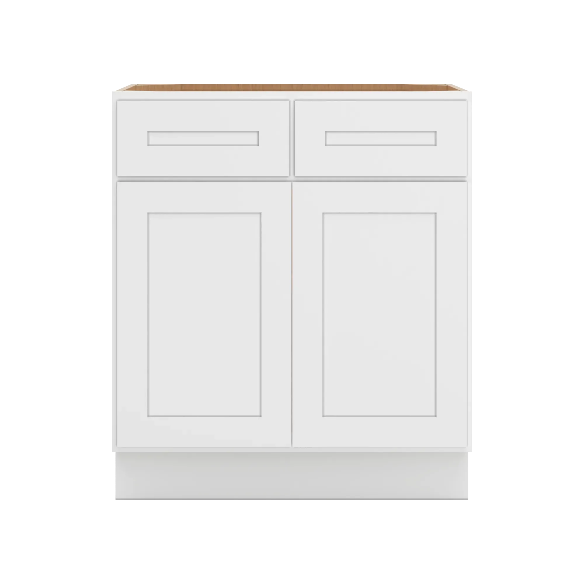 cnc luxor 5 piece white 30 w 2 drawer double door base cabinet