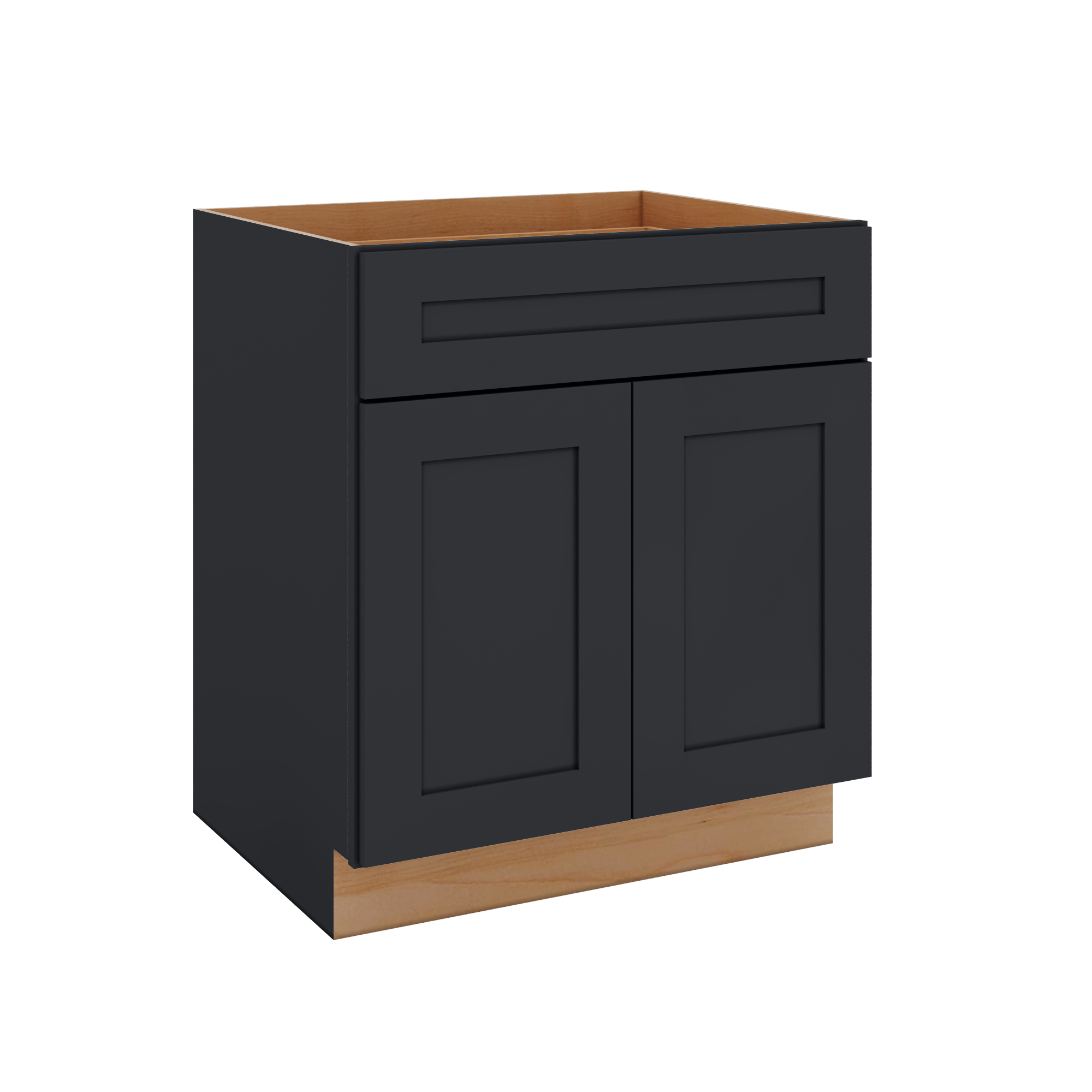 Modernform Cabinet Onyx Black Shaker 30" W X 34 1/2" H X 24" D Double Door Base Cabinet
