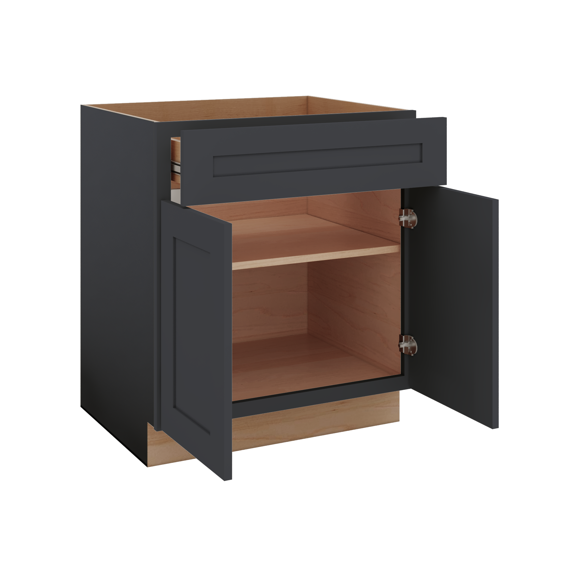 Modernform Cabinet Onyx Black Shaker 30" W X 34 1/2" H X 24" D Double Door Base Cabinet