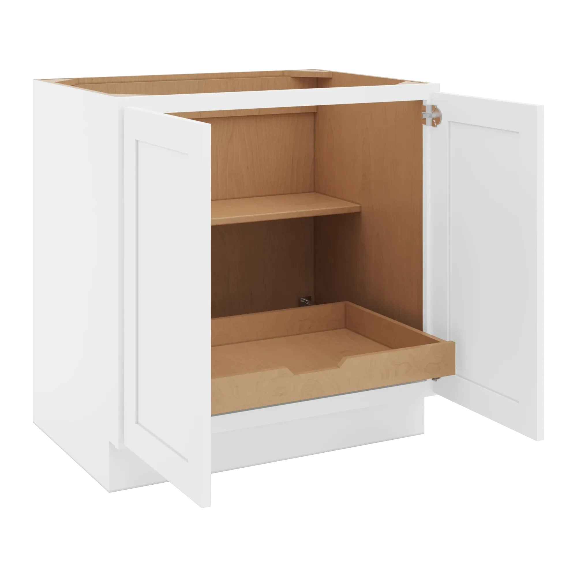 cnc luxor 5 piece white 33 w full height double door base cabinet w 1 pullout shelf
