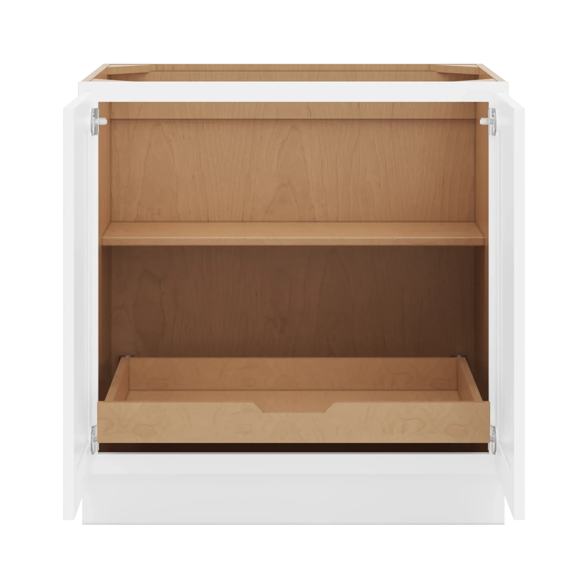 cnc luxor 5 piece white 33 w full height double door base cabinet w 1 pullout shelf