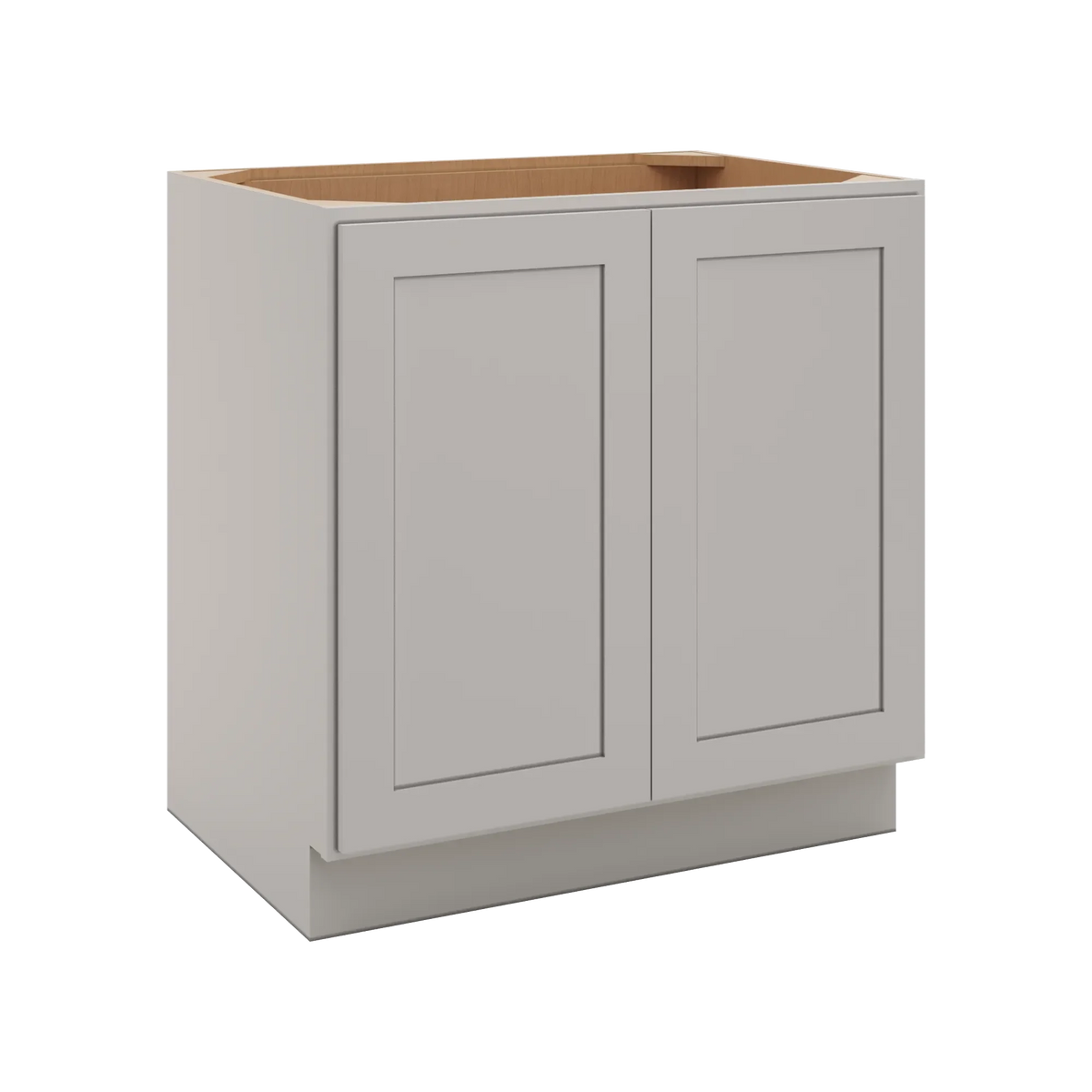 cnc luxor misty grey 33 w full height double door base cabinet w 2 pullout shelf
