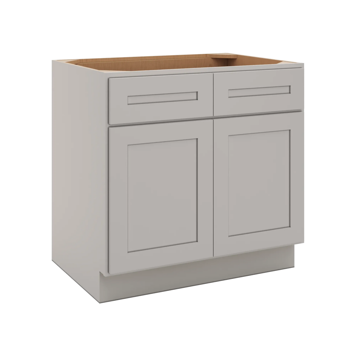 CNC Luxor 5-Piece Misty Grey 33" W X 32 1/2" H Double Door 2 Drawer Base Cabinet