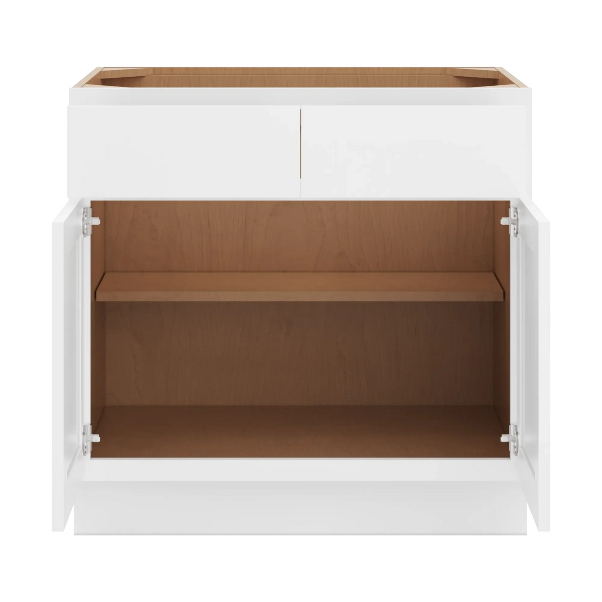 cnc luxor white 33 w x 32 1 2 h double door 2 drawer base cabinet