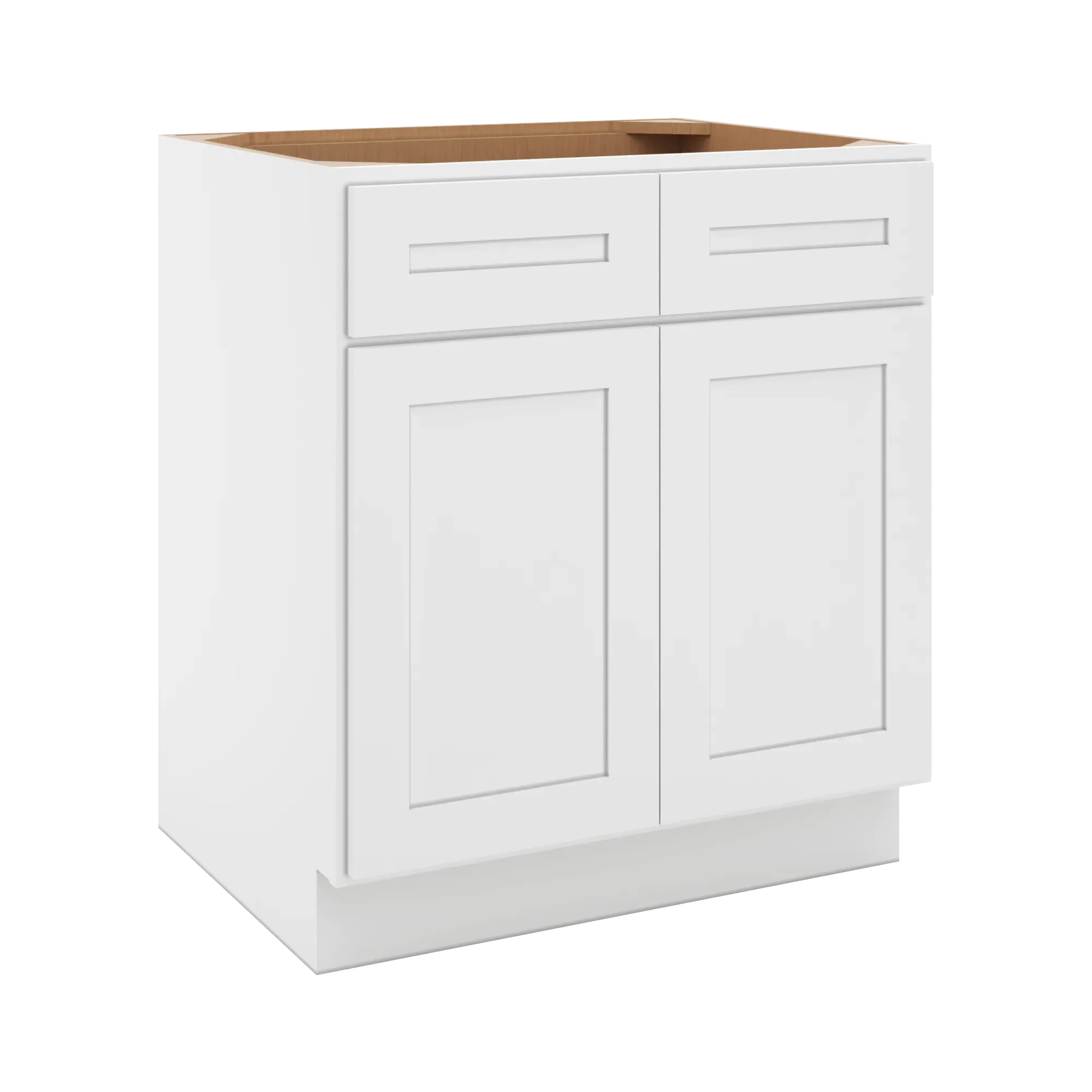 cnc luxor 5 piece white 33 w 2 drawer double door base cabinet w 1 pullout shelf
