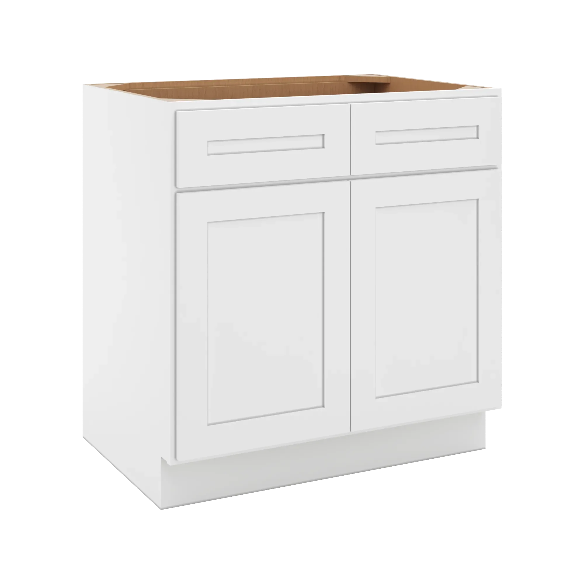 cnc luxor 5 piece white 33 w 2 drawer double door base cabinet w 2 pullout shelf