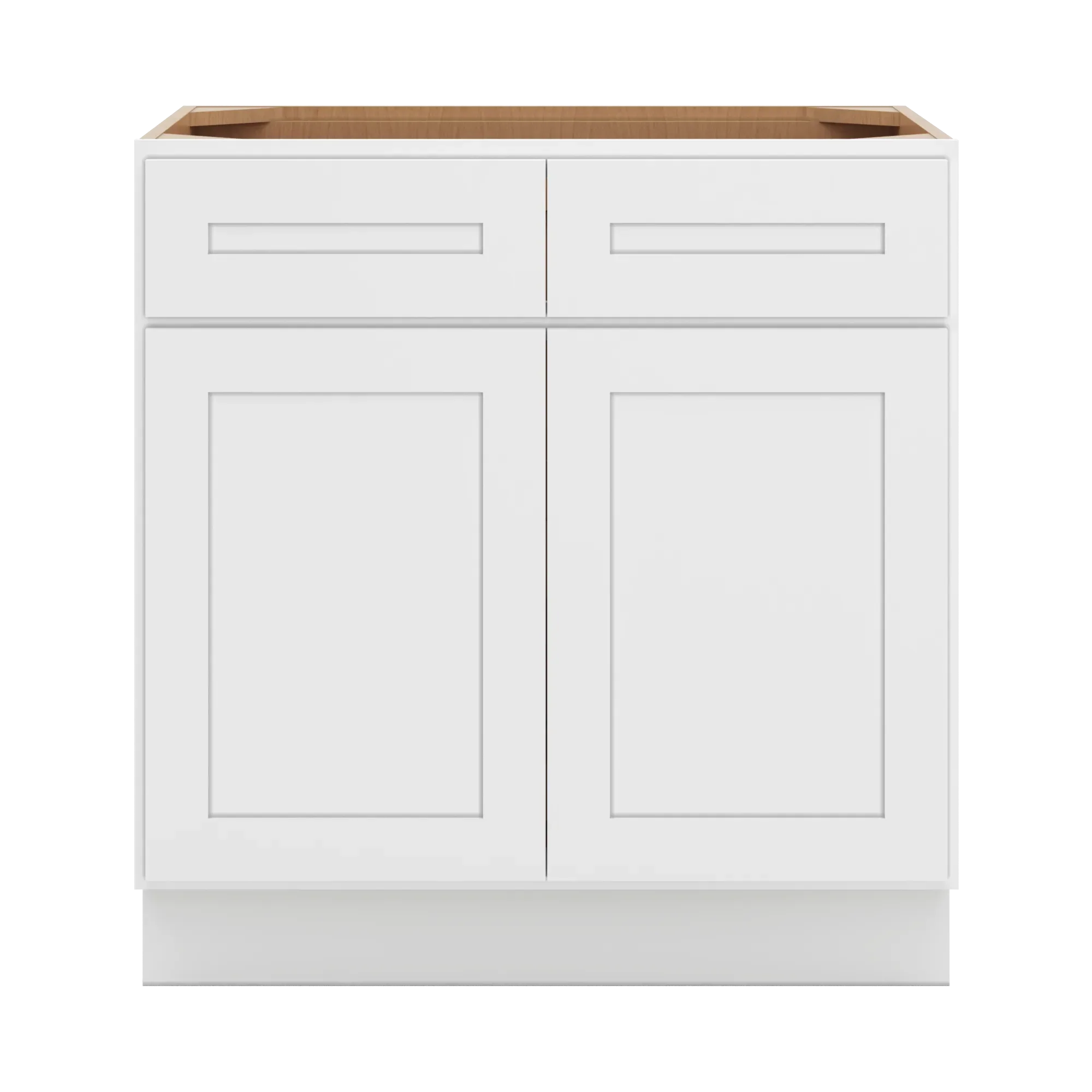 cnc luxor 5 piece white 33 w 2 drawer double door base cabinet w 2 pullout shelf