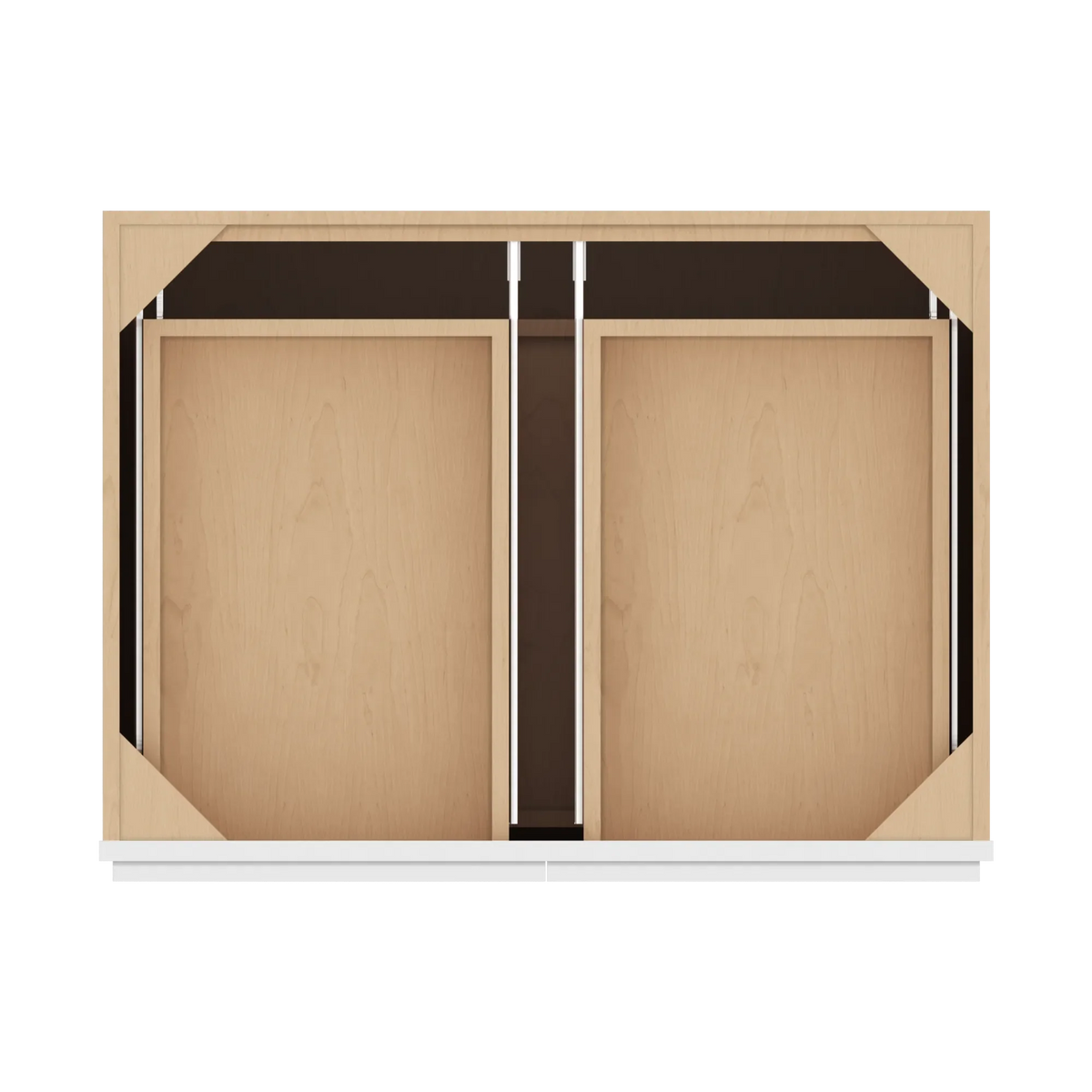 cnc luxor white 33 w 2 drawer double door base cabinet w 2 pullout shelf