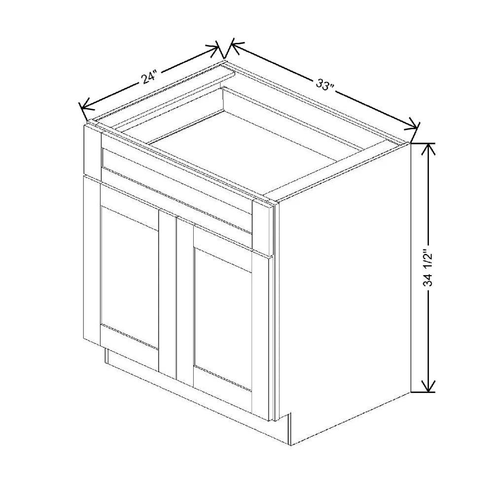 Fabuwood Allure Galaxy Dove 33" W X 34 1/2" H X 24" D Double Doors/Single Drawers Base Cabinet