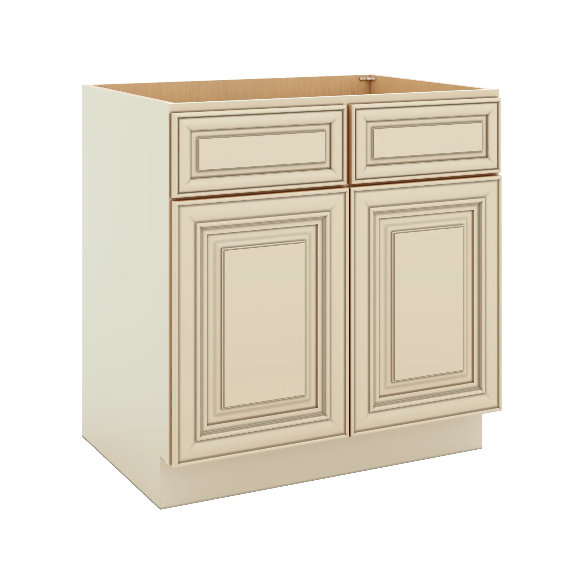 J&K Creme Glazed A7 Double Door Standard Base Cabinet - 33" W