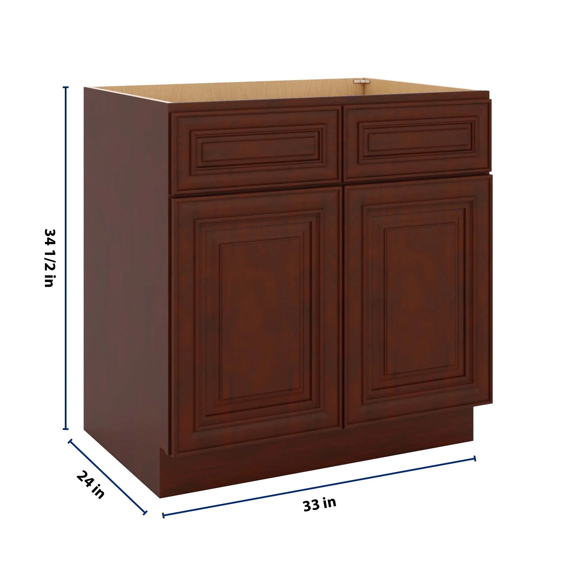 J&K Mahogany J5 Double Door Standard Base Cabinet - 33" W