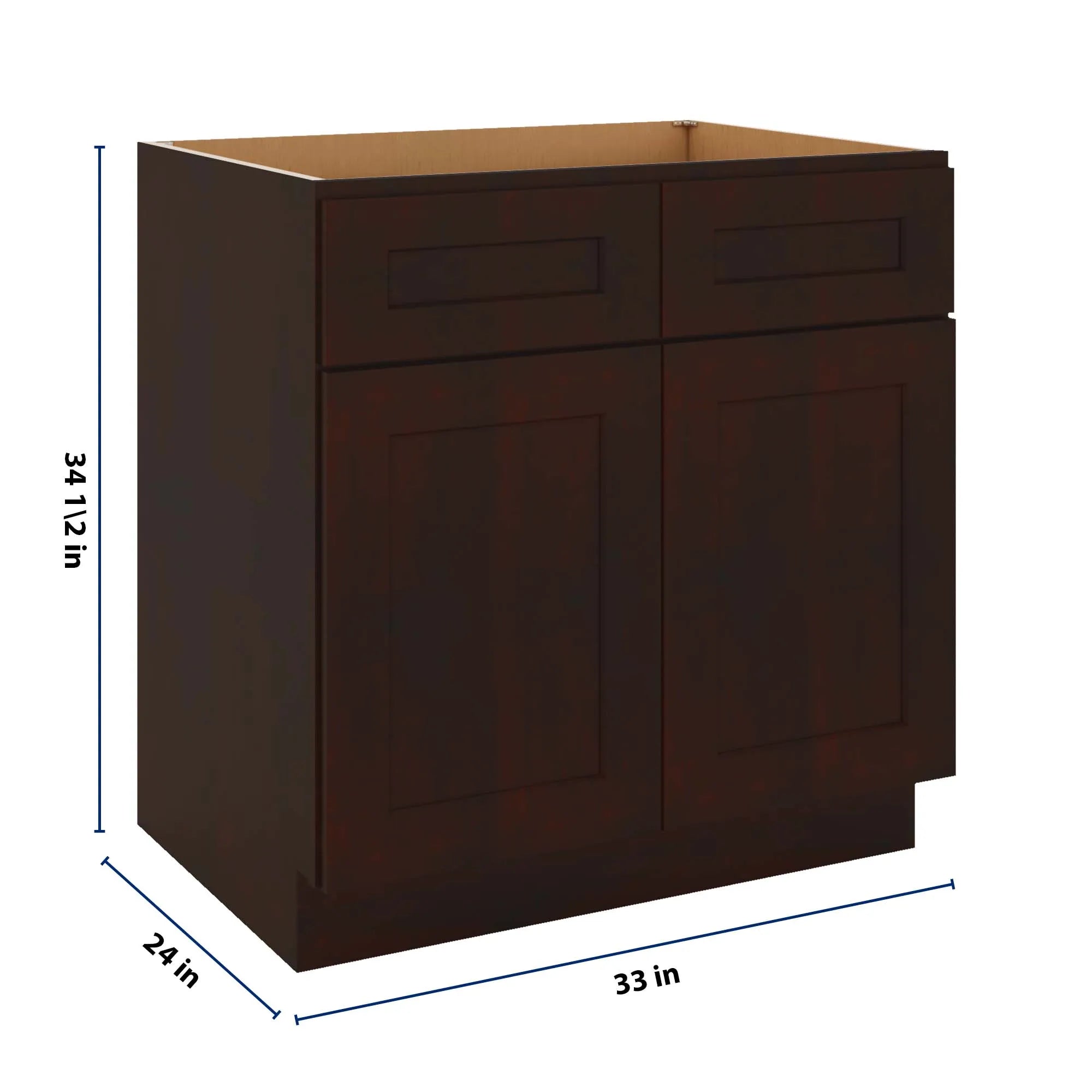 J&K Java Coffee S1 Double Door Standard Base Cabinet - 33" W