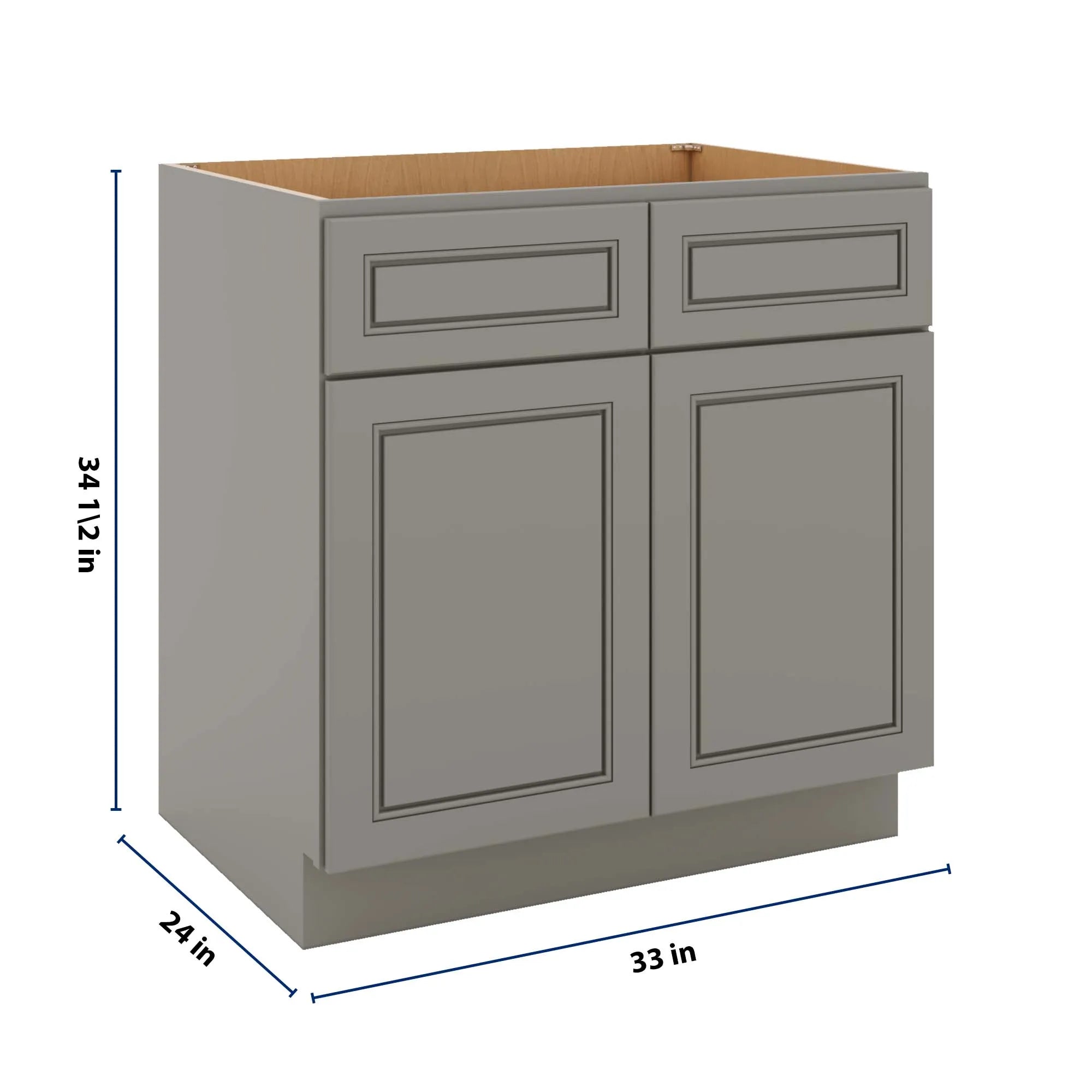 J&K Greige K3 Double Door Standard Base Cabinet - 33" W