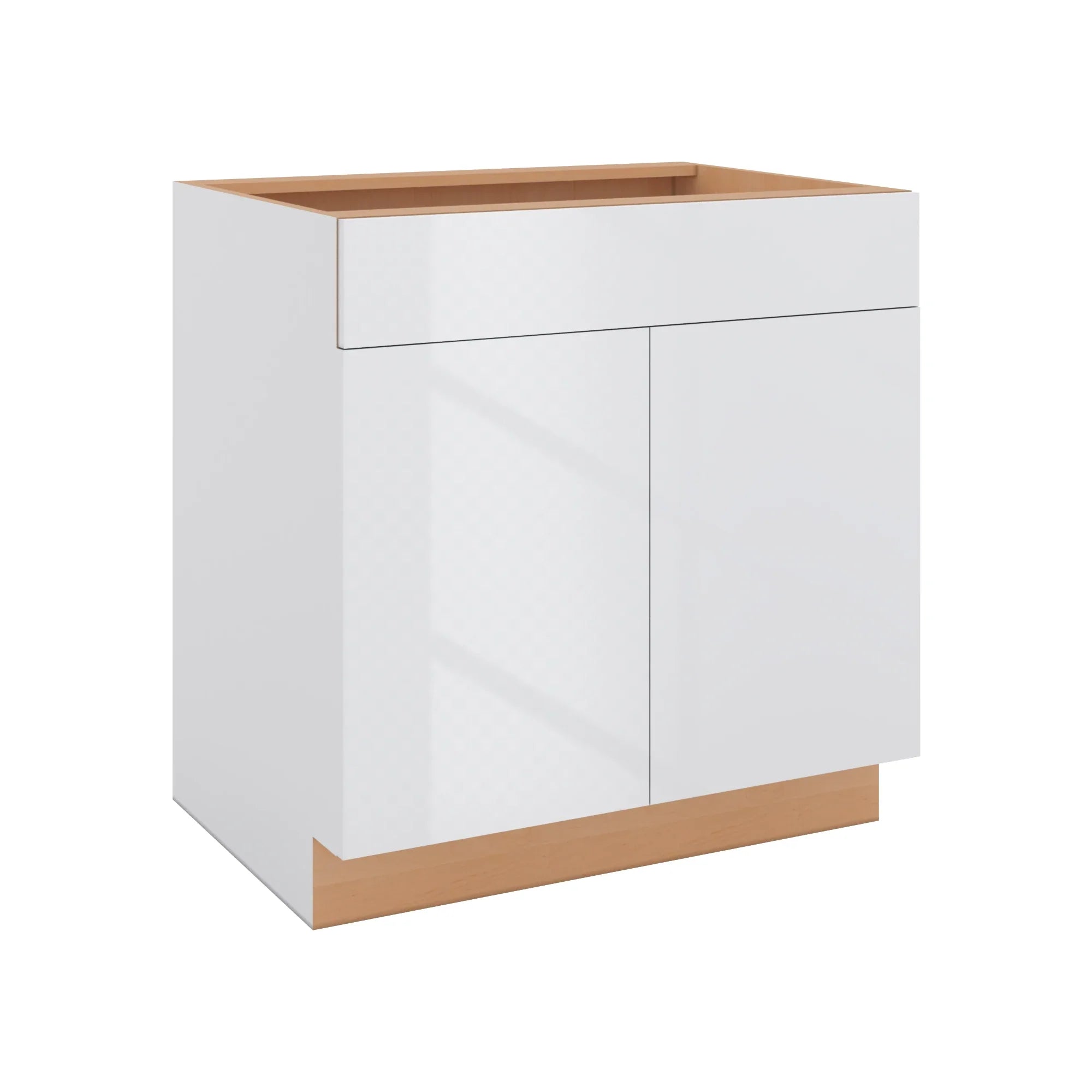 Modernform Cabinet Gloss White 33" W X 34 1/2" H X 24" D Double Door Base Cabinet