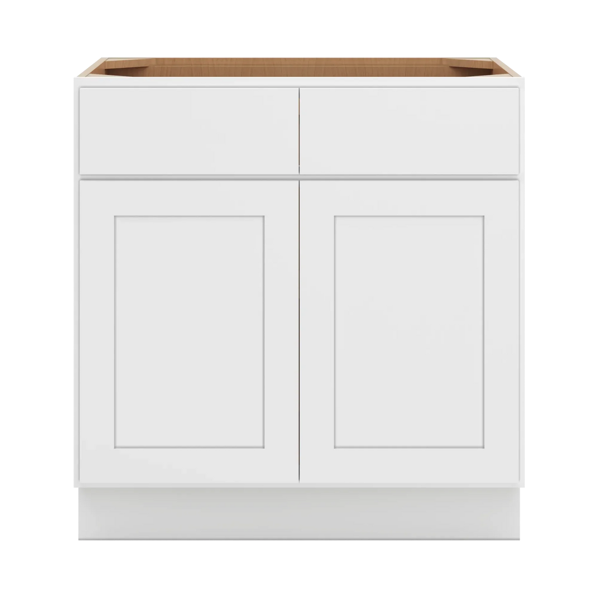 cnc luxor white 33 w 2 drawer double door base cabinet