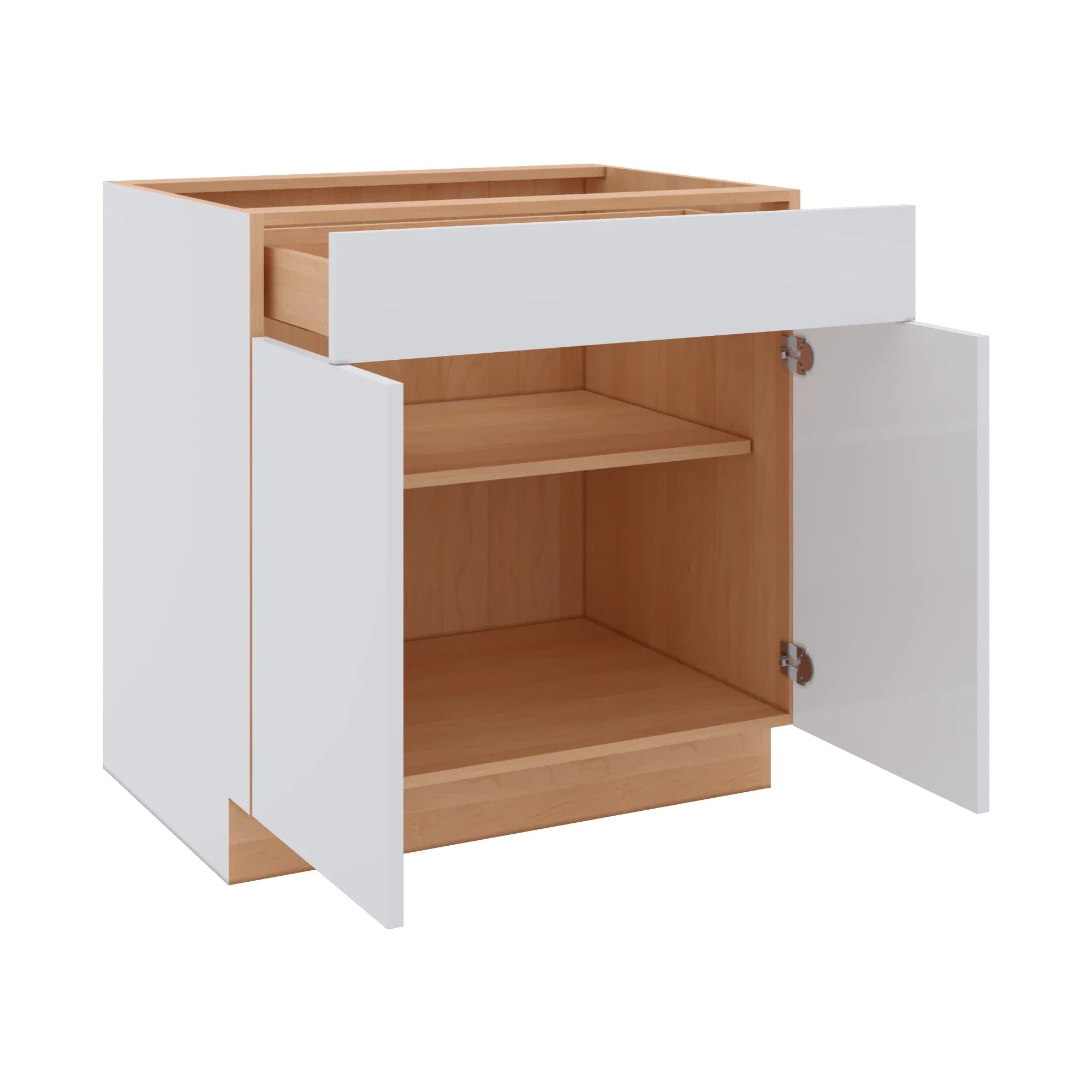 Modernform Cabinet Gloss White 33" W X 34 1/2" H X 24" D Double Door Base Cabinet