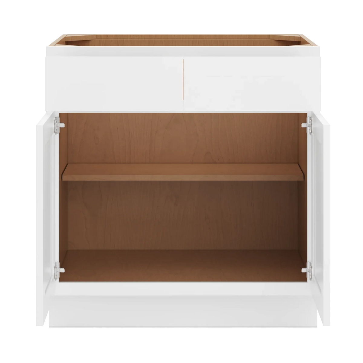 cnc luxor white 33 w 2 drawer double door base cabinet