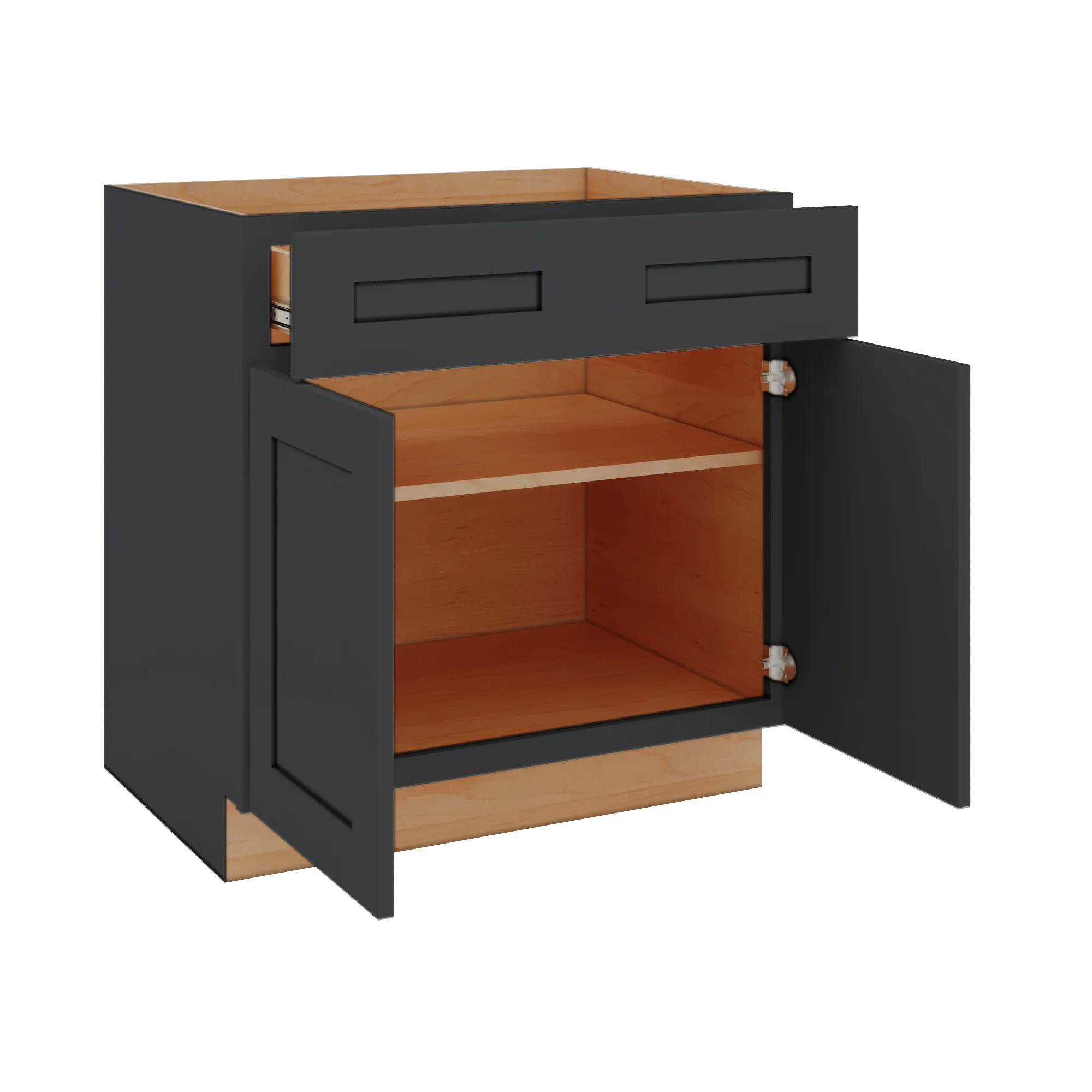 Modernform Cabinet Onyx Black Shaker 33" W X 34 1/2" H X 24" D Double Door Base Cabinet