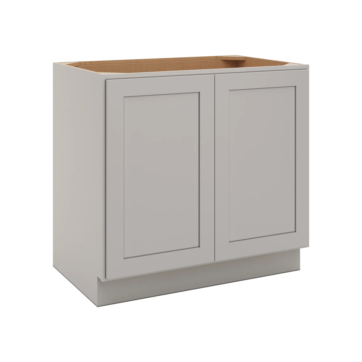 CNC Luxor 5-Piece Misty Grey 36" W Full Height Double Door Base Cabinet W/ 1 Pullout Shelf