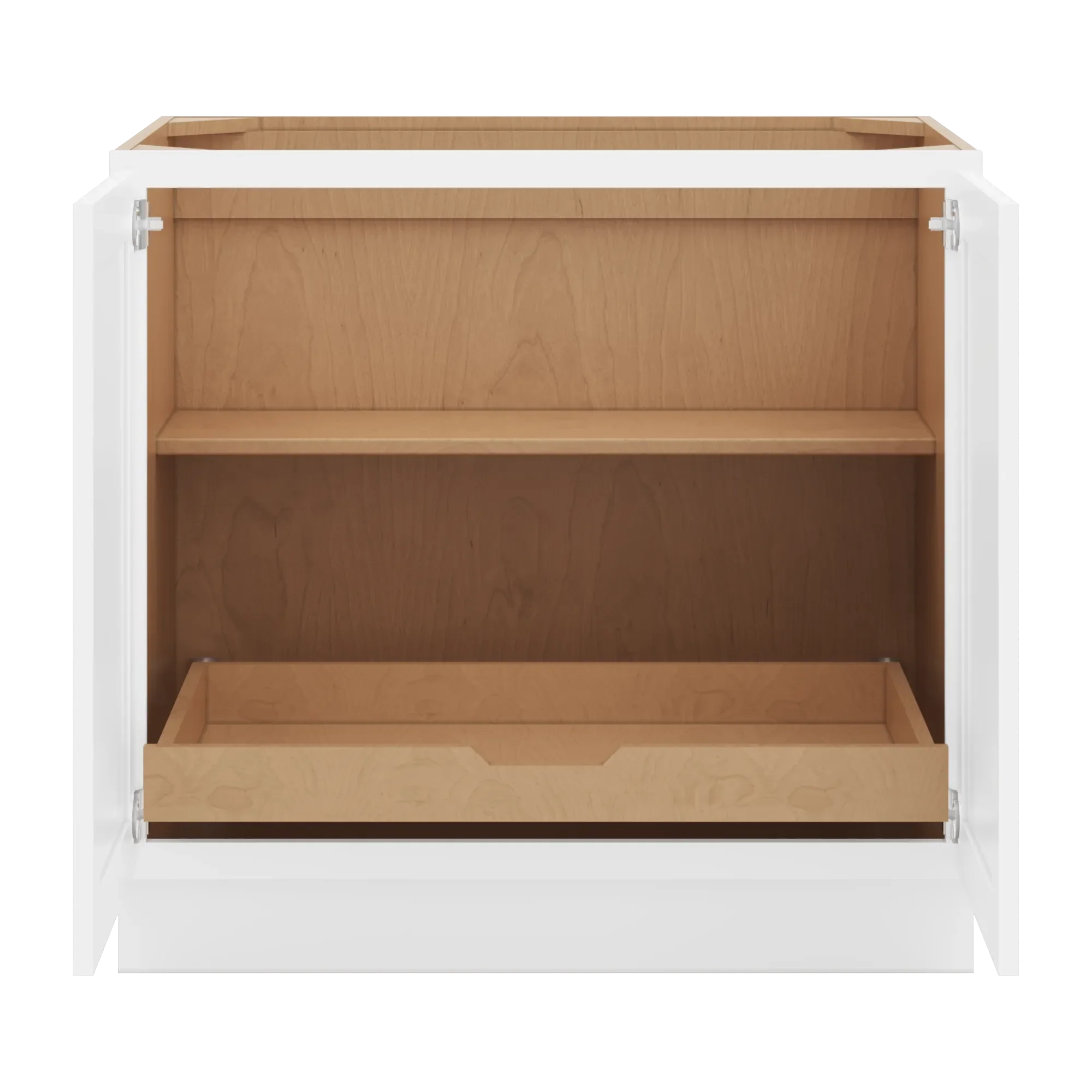 cnc luxor 5 piece white 36 w full height double door base cabinet w 1 pullout shelf