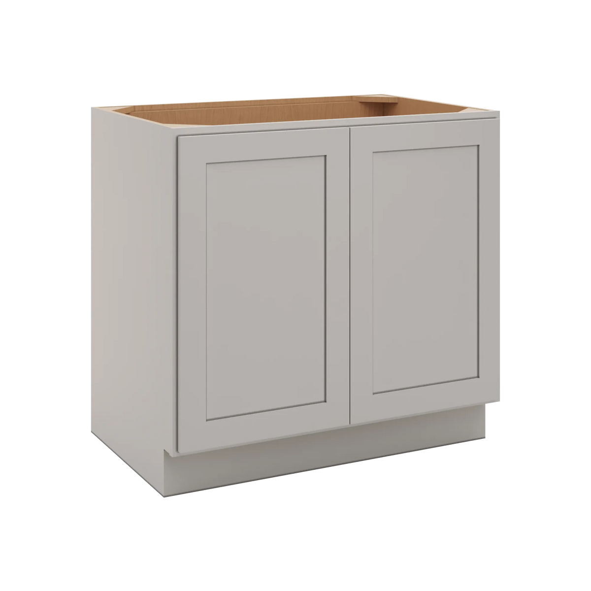CNC Luxor 5-Piece Misty Grey 36" W Full Height Double Door Base Cabinet W/ 2 Pullout Shelf
