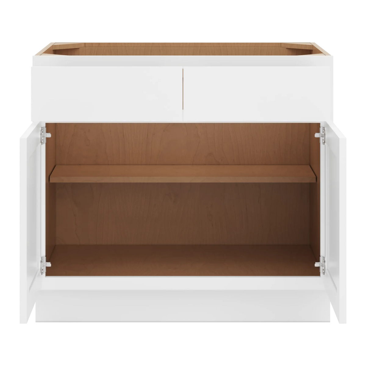 cnc luxor white 36 w x 32 1 2 h double door 2 drawer base cabinet