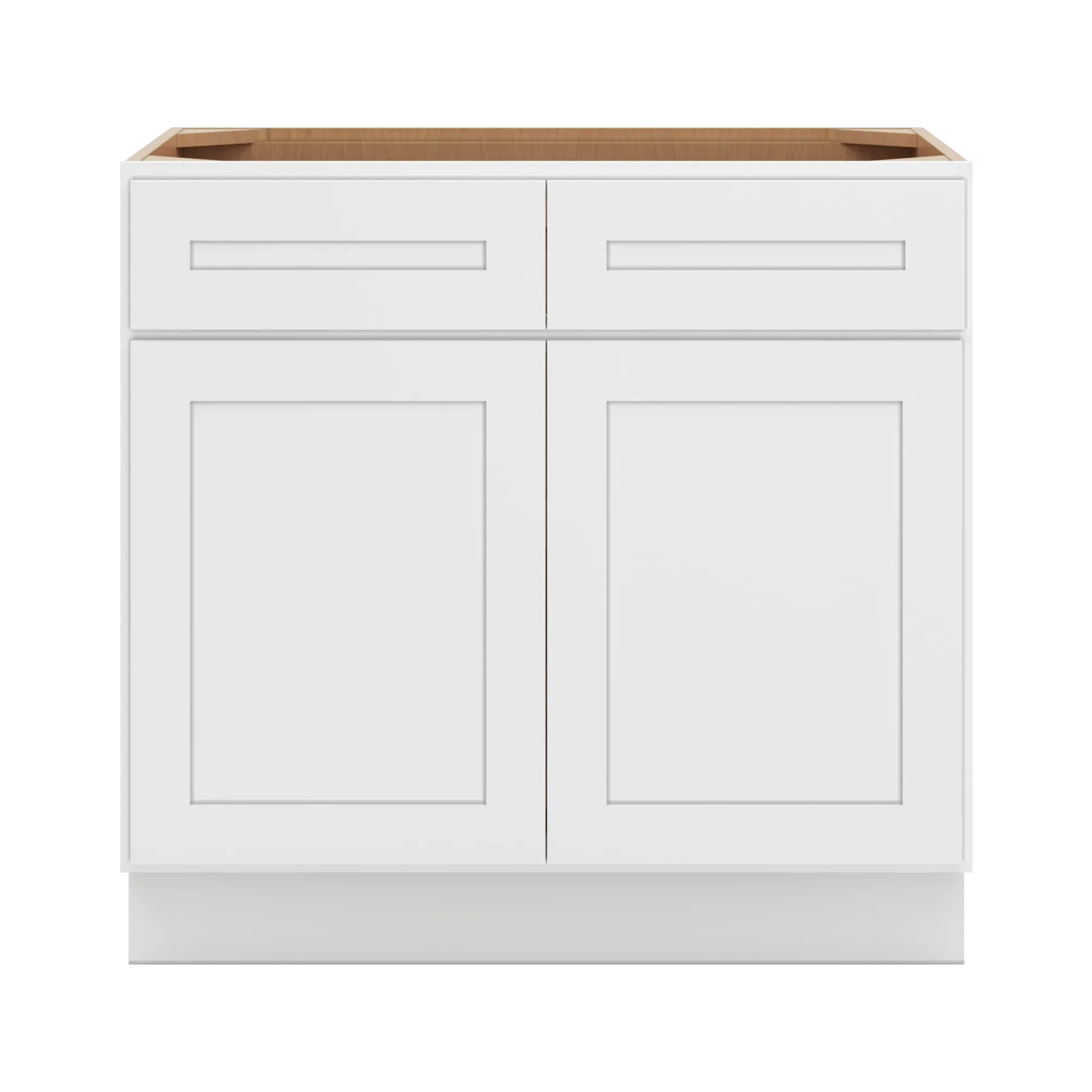cnc luxor 5 piece white 36 w 2 drawer double door base cabinet w 1 pullout shelf