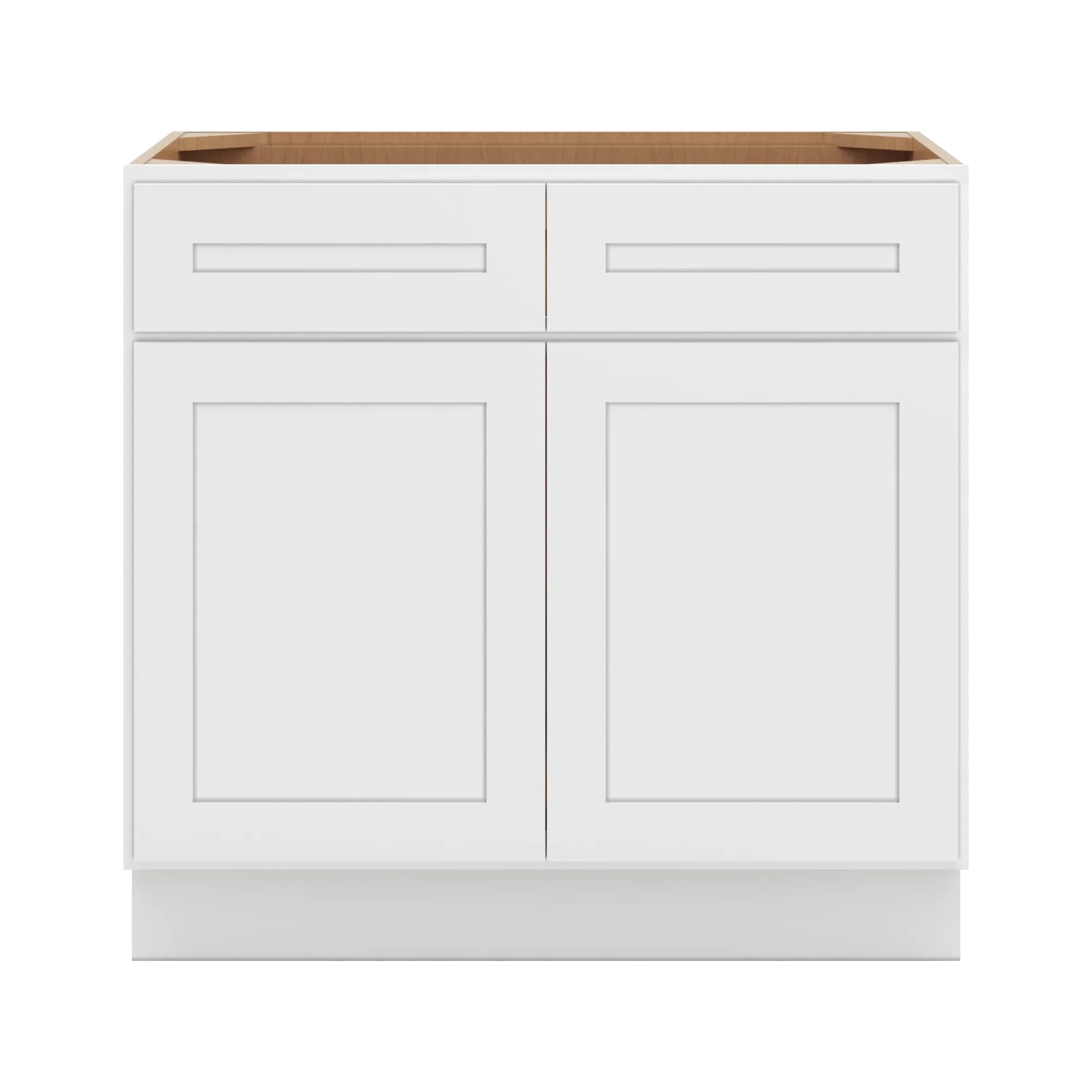 cnc luxor 5 piece white 36 w 2 drawer double door base cabinet w 2 pullout shelf
