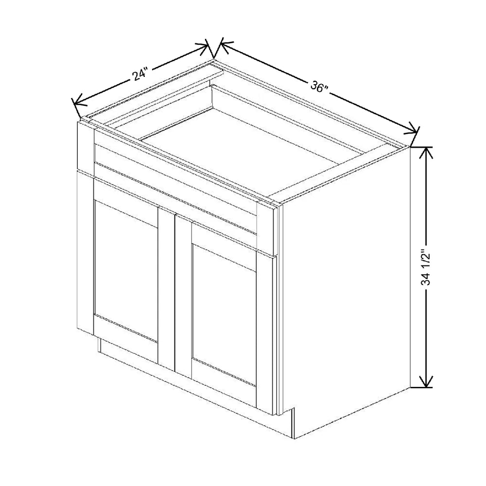 Fabuwood Allure Onyx Cobblestone 36" W X 34 1/2" H X 24" D Double Doors/Single Drawers Base Cabinet