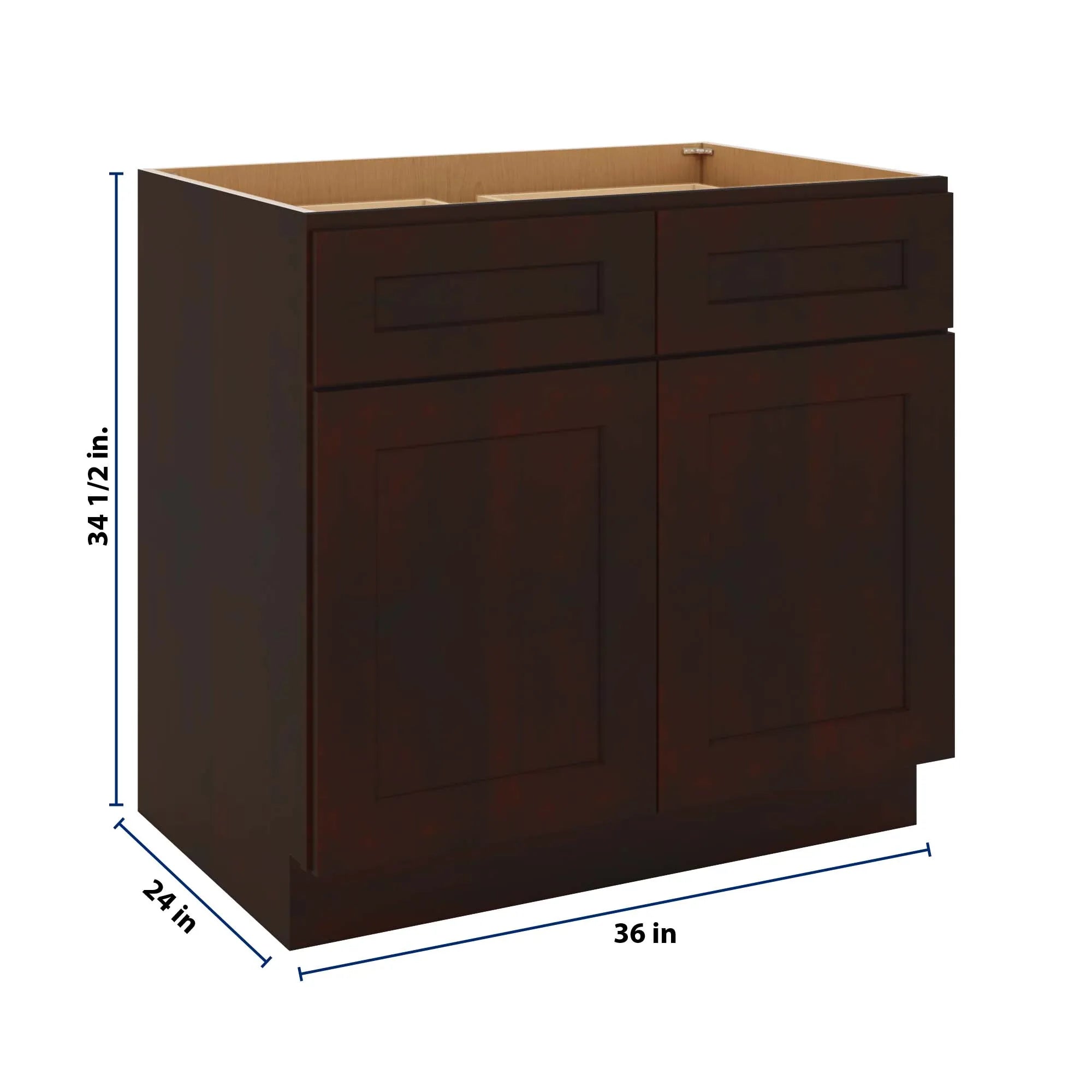 J&K Java Coffee S1 Double Door Standard Base Cabinet - 36" W