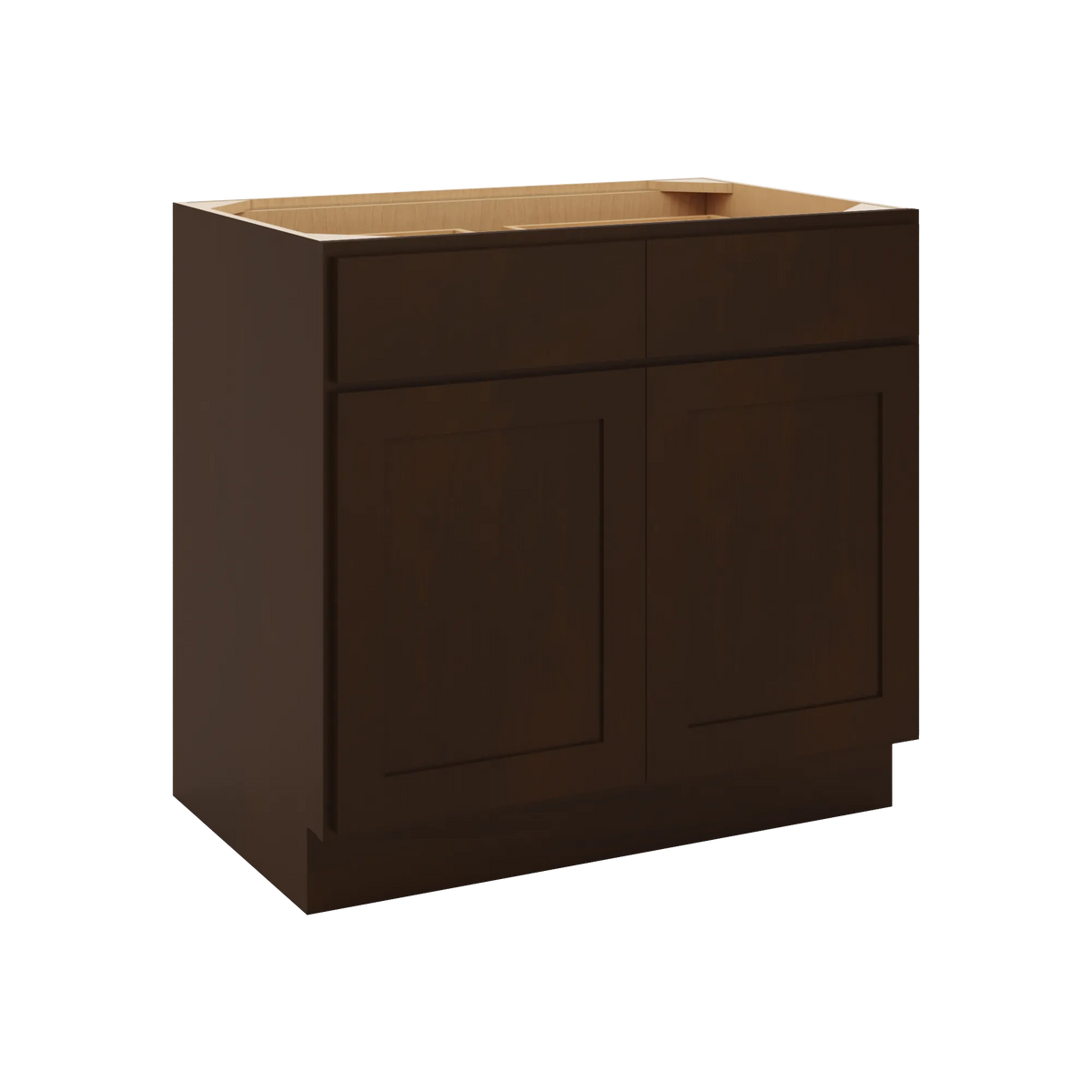 CNC Luxor 5-Piece Espresso 36" W 2 Drawer Double Door Base Cabinet