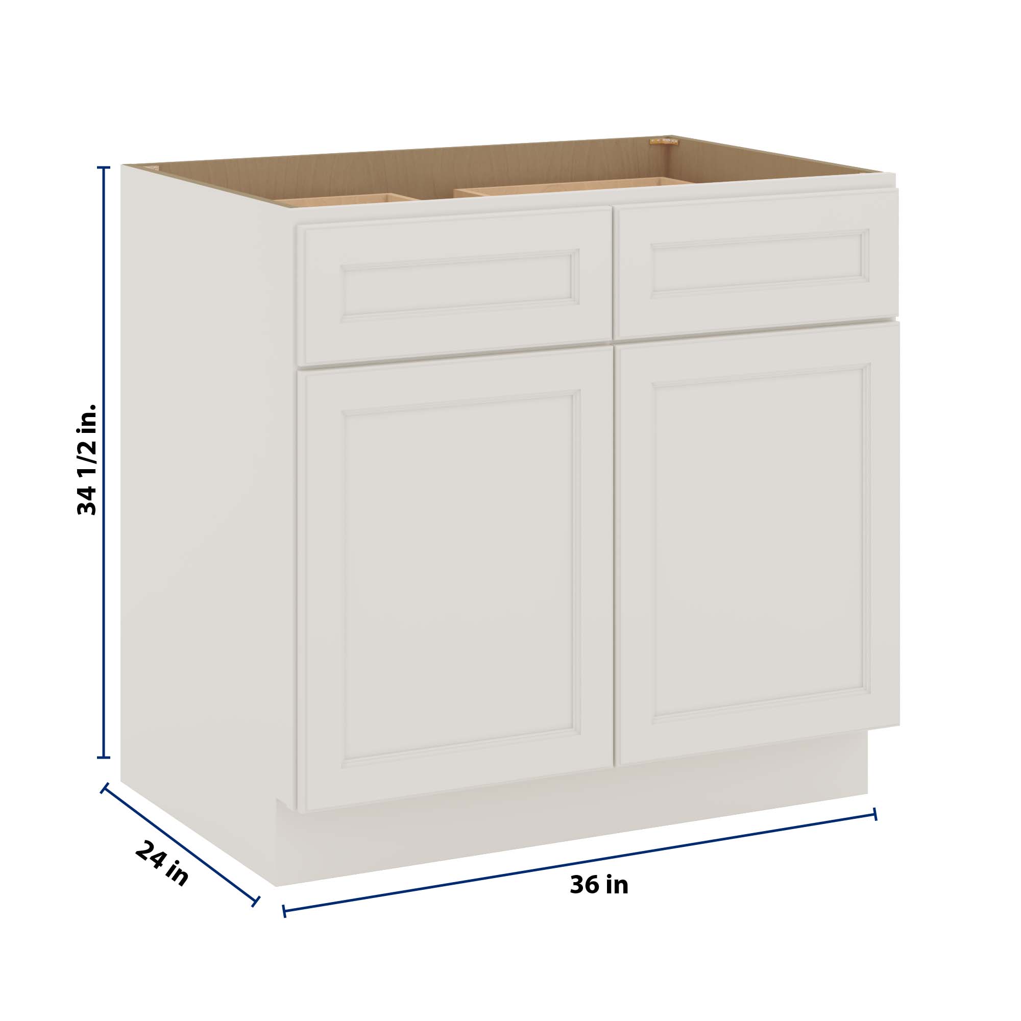 J&K Dove E1 Double Door Standard Base Cabinet - 36" W