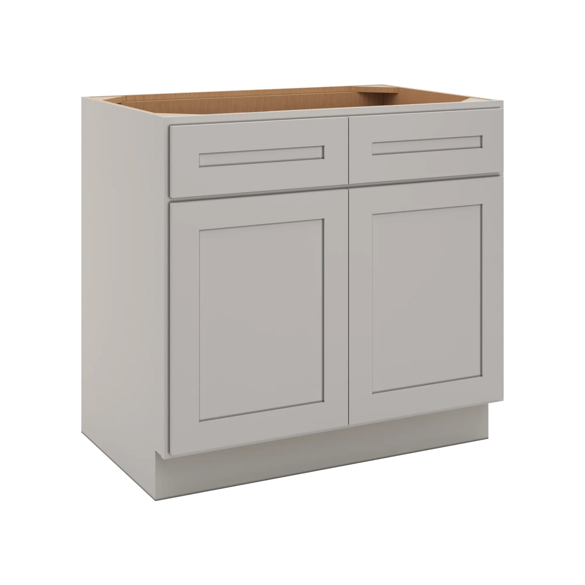 CNC Luxor 5-Piece Misty Grey 36" W 2 Drawer Double Door Base Cabinet