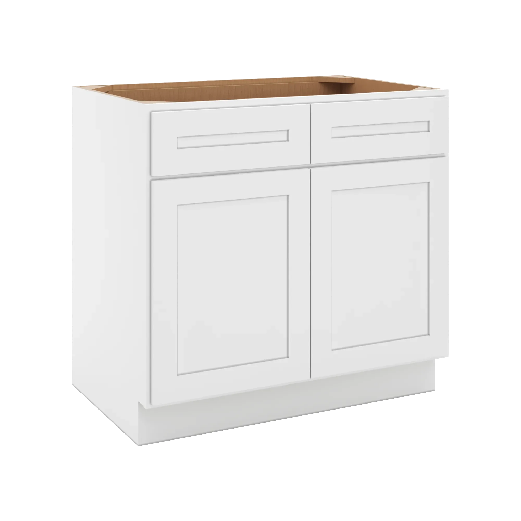 cnc luxor 5 piece white 36 w 2 drawer double door base cabinet