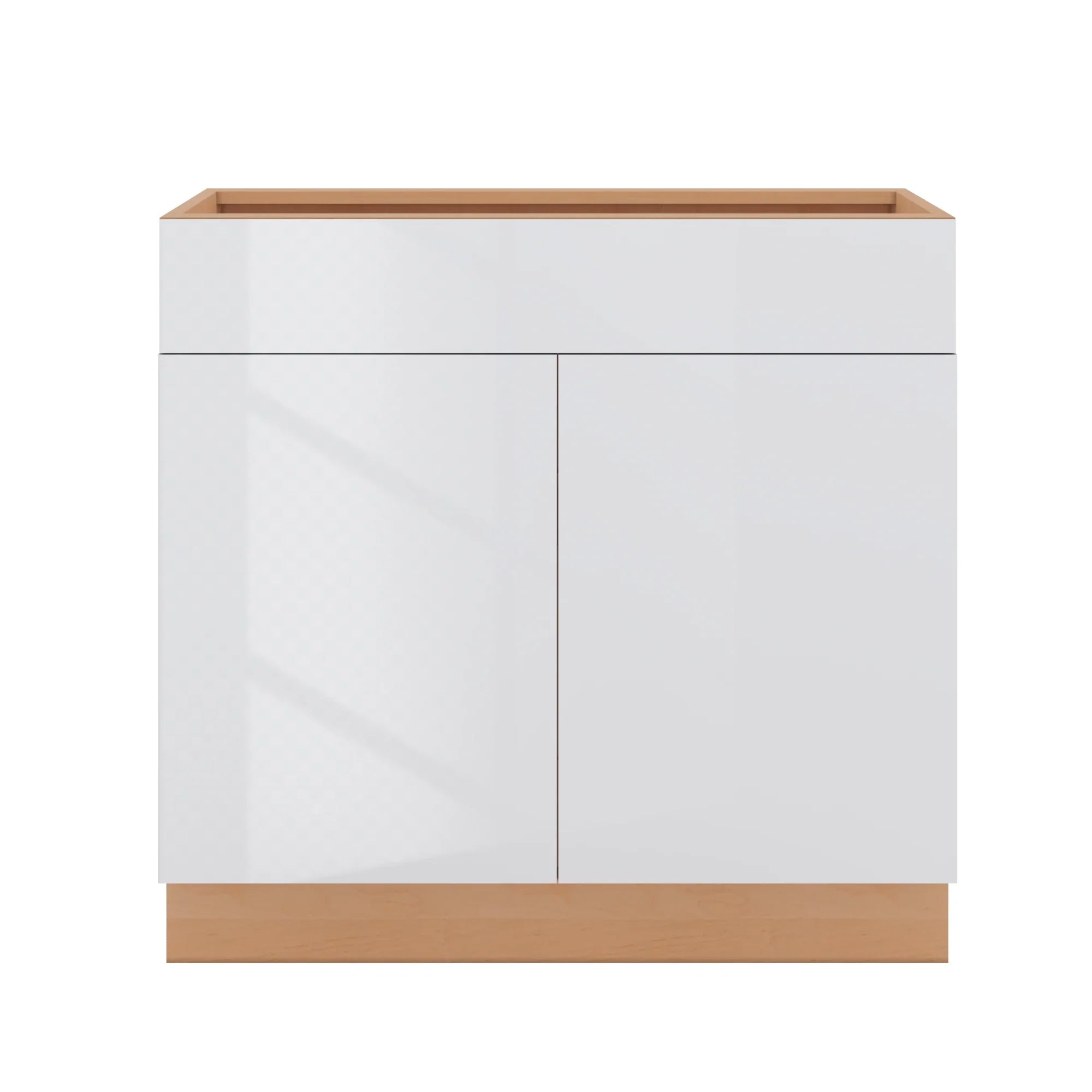 Modernform Cabinet Gloss White 36" W X 34 1/2" H X 24" D Double Door Base Cabinet