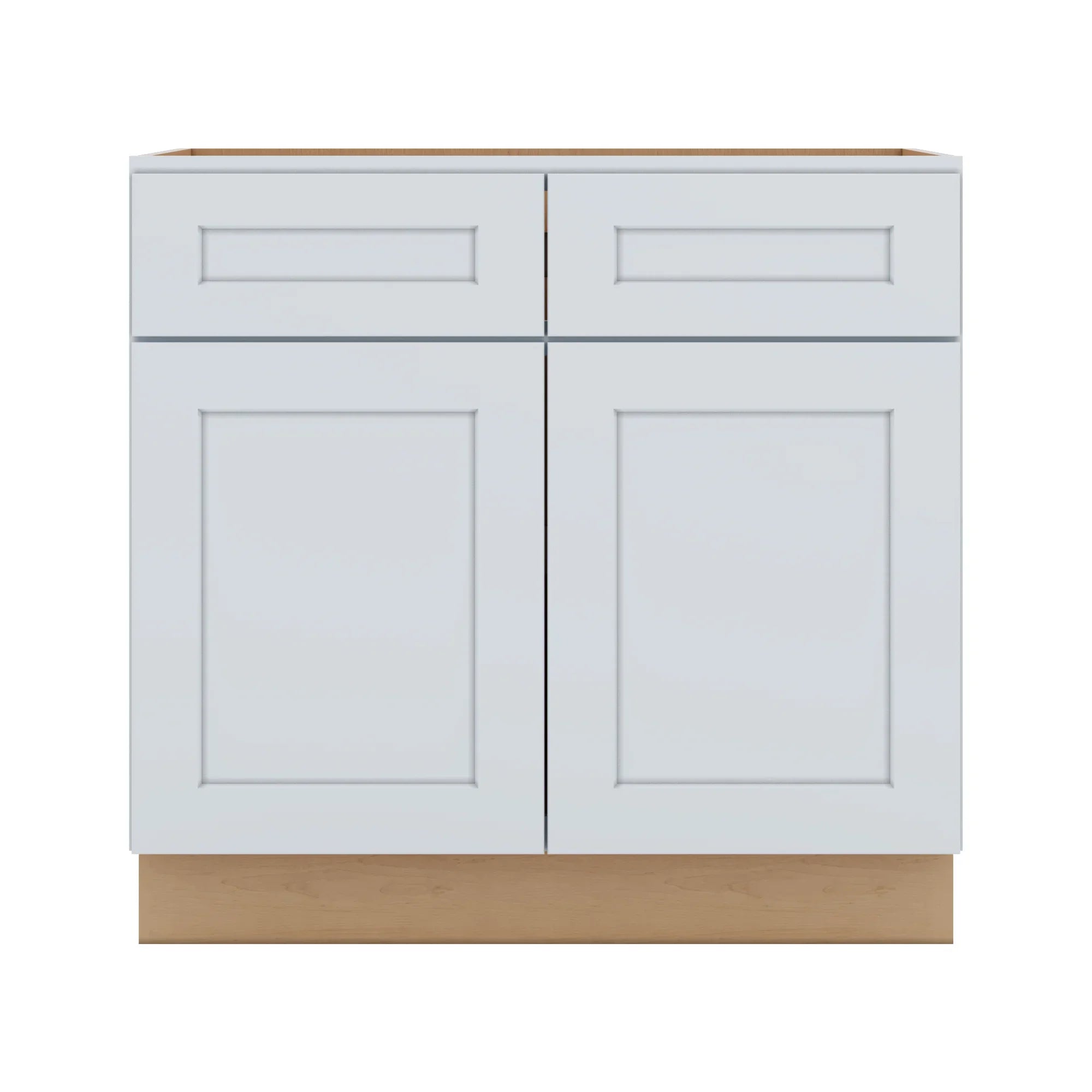 J&K White Shaker S8 Double Door Standard Base Cabinet 36" W