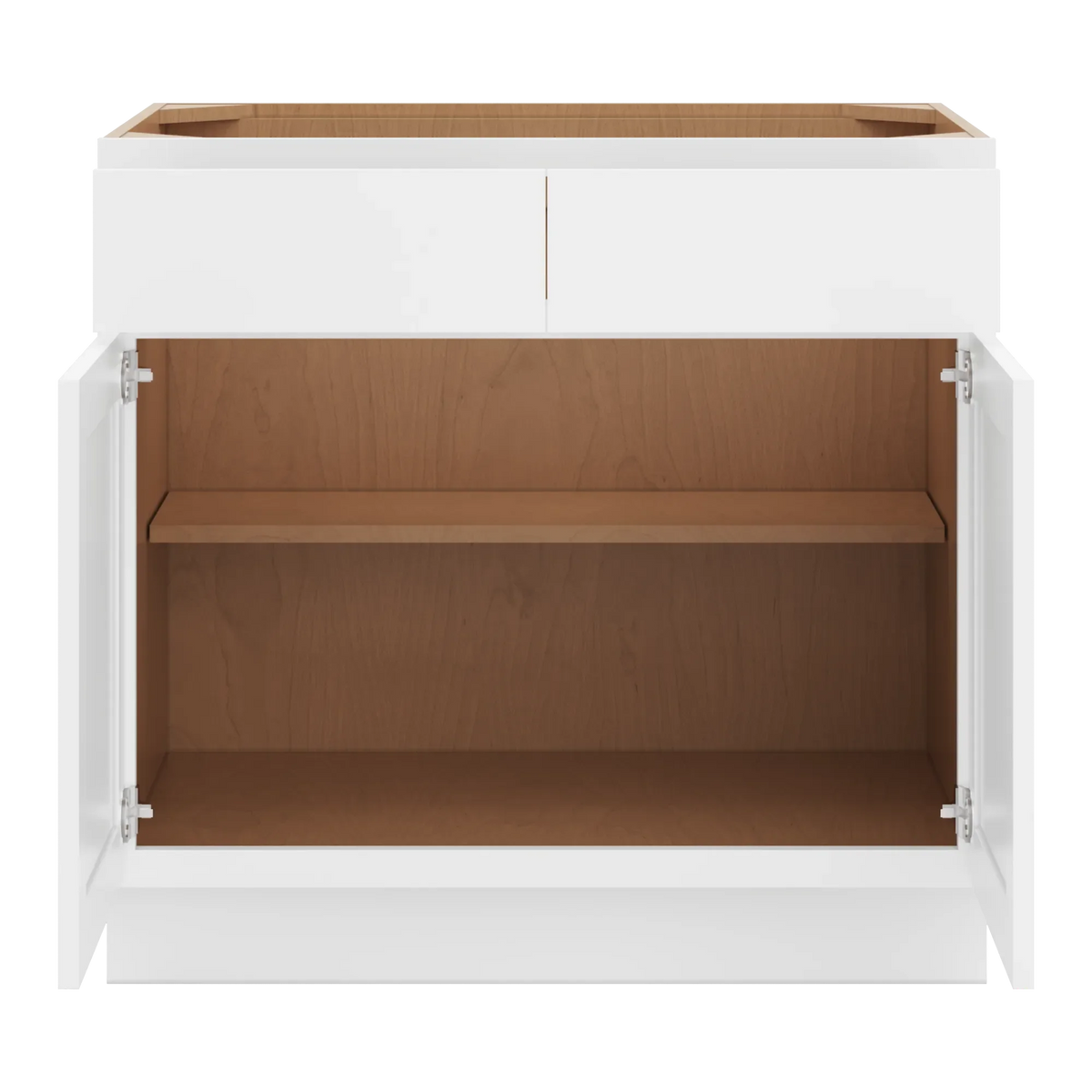 cnc luxor white 36 w 2 drawer double door base cabinet