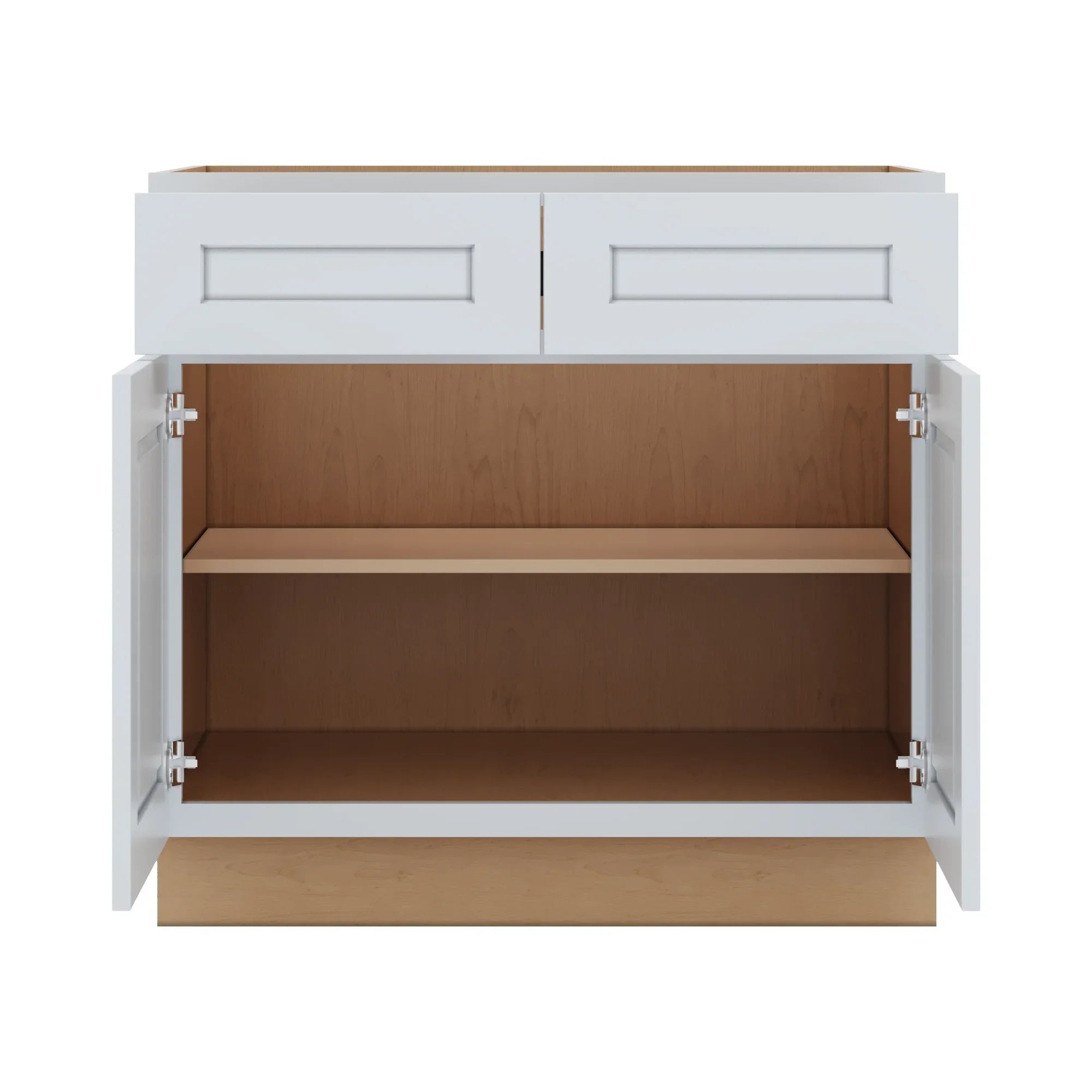 J&K White Shaker S8 Double Door Standard Base Cabinet 36" W