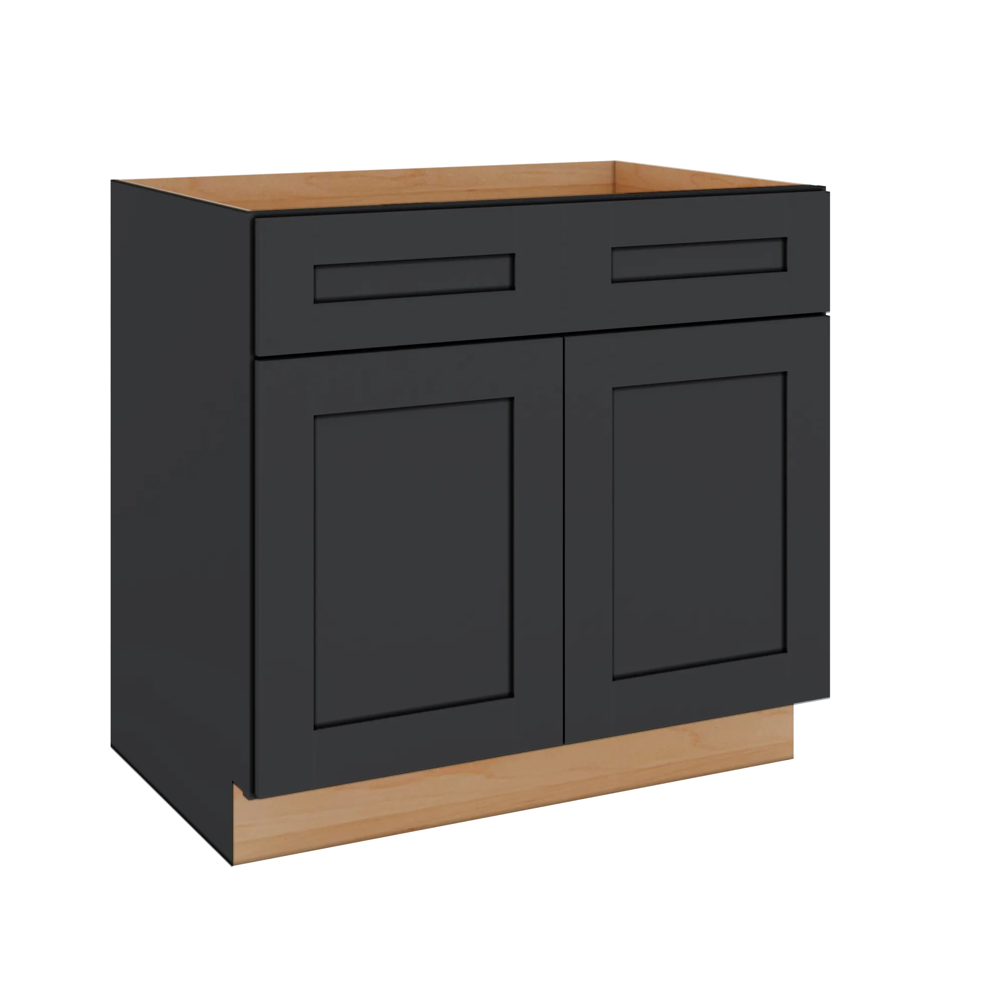 Modernform Cabinet Onyx Black Shaker 36" W X 34 1/2" H X 24" D Double Door Base Cabinet