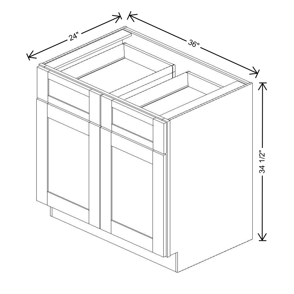 Fabuwood Allure Galaxy Timber 36" W X 34 1/2" H X 24" D Double Door Base Cabinet