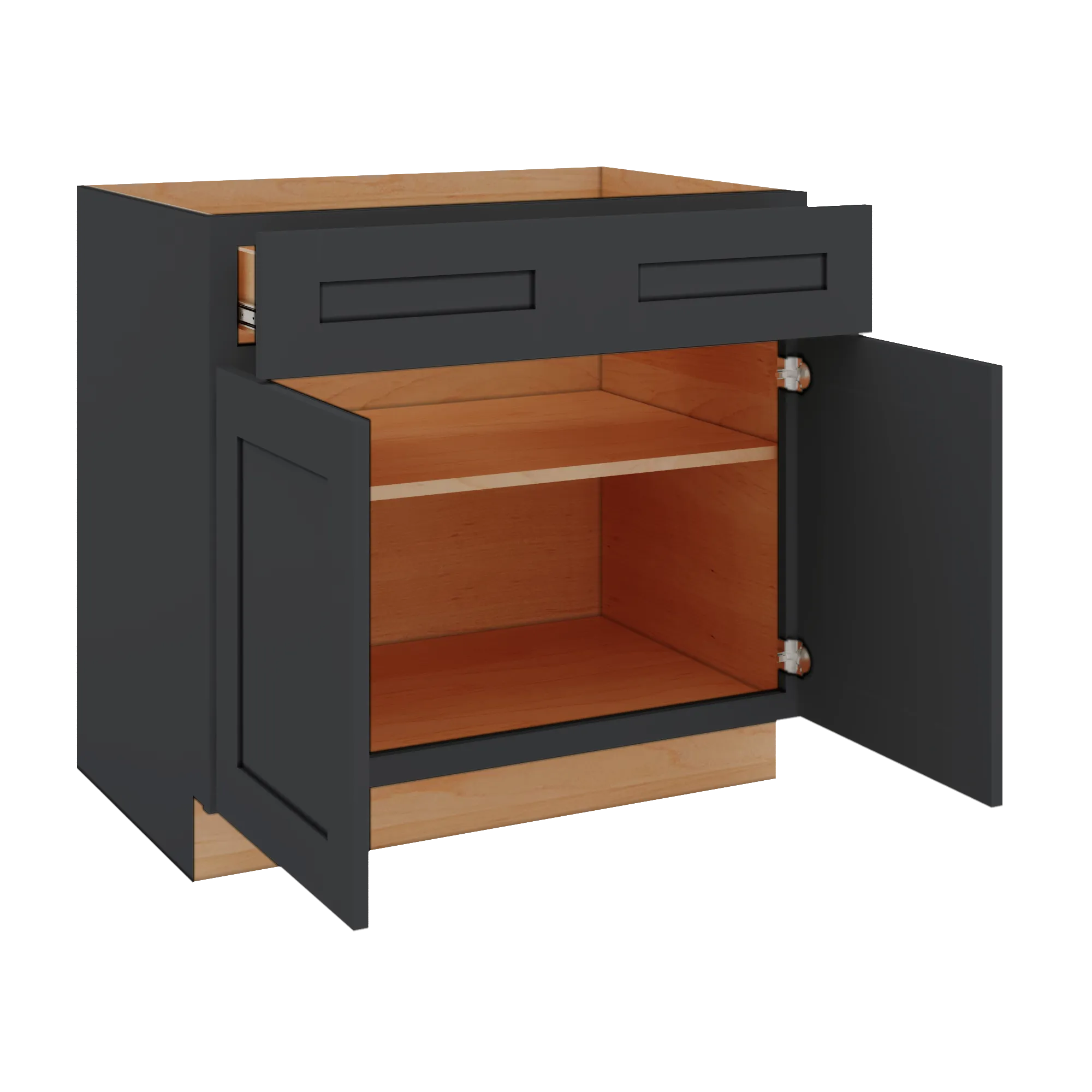 Modernform Cabinet Onyx Black Shaker 36" W X 34 1/2" H X 24" D Double Door Base Cabinet